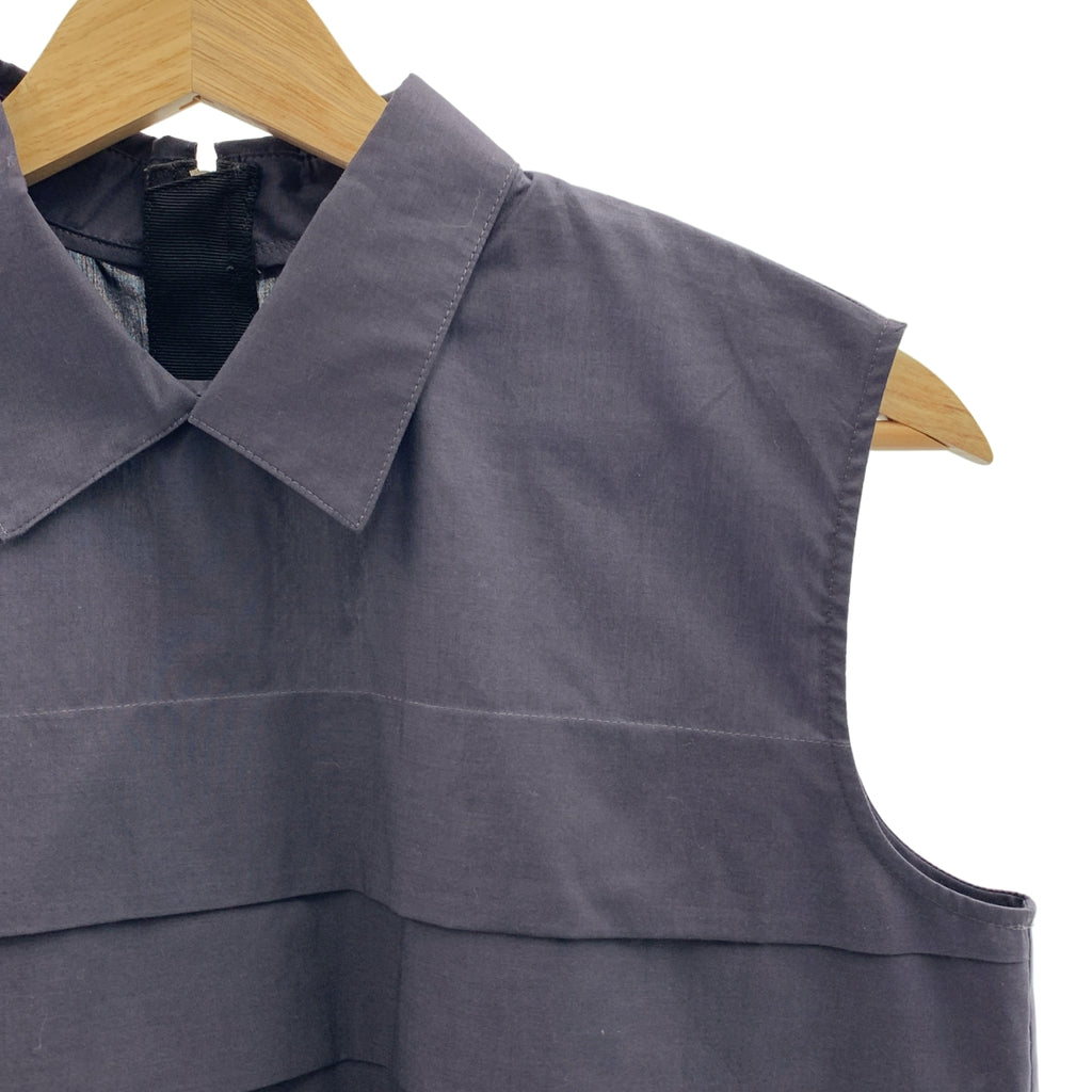 ebure / エブール | コットン バックジップ スリット ノースリーブ ブラウス | 36 | レディース