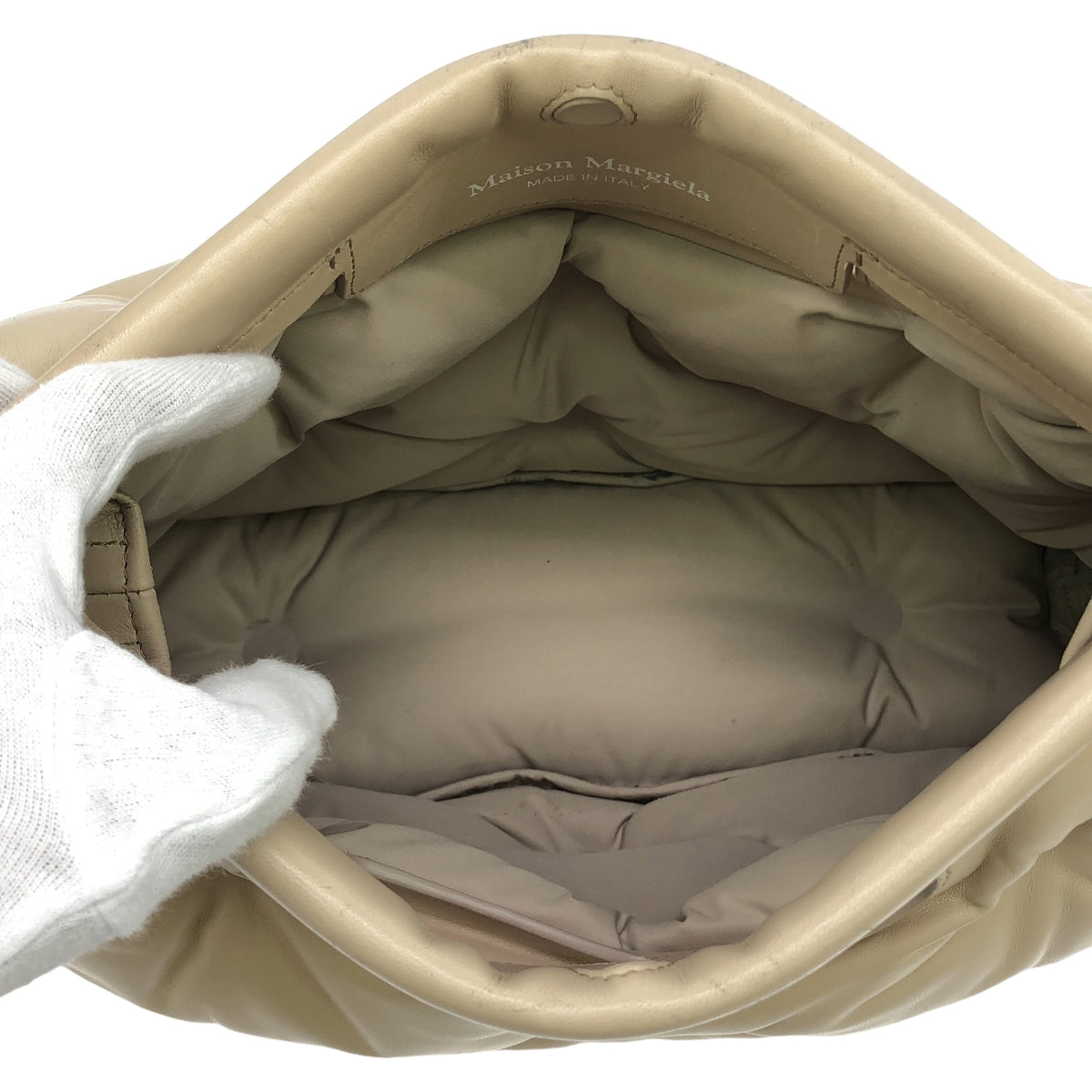 Maison Margiela | 2022AW | Glam Slam S56WG0177 兩用皮革手提包，搭配肩帶/可拆式小袋 | UNI | 米色 | 女款
