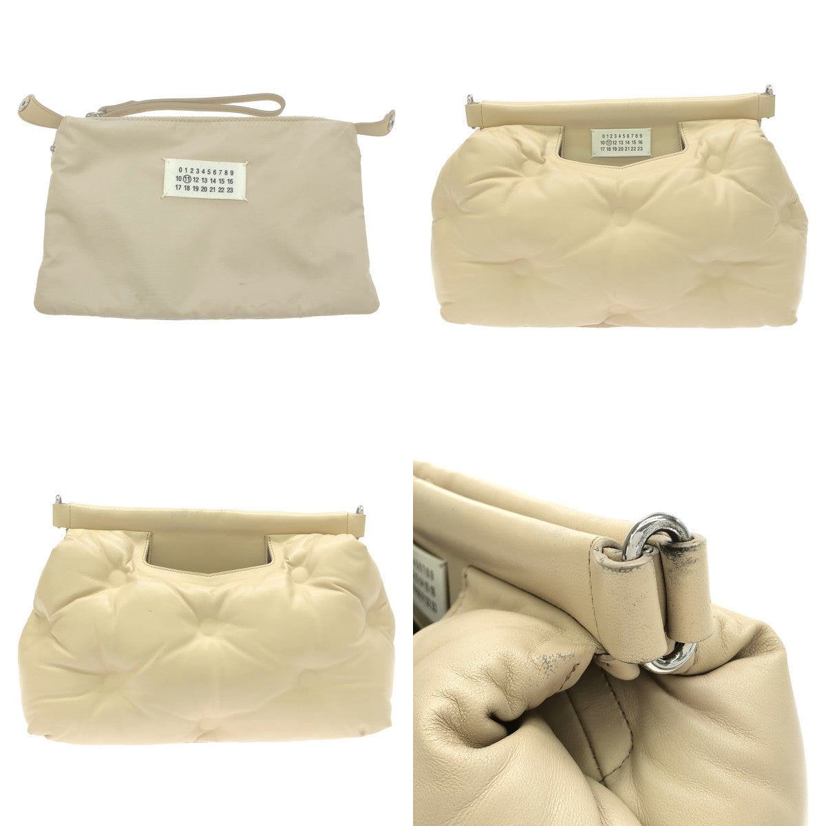 Maison Margiela / 메종 마르젤라 | 2022AW | Glam Slam / 그램 슬램 S56WG0177 2way 숄더 첨부 가죽 핸드백 / 파우치 착탈 가능 | UNI | 베이지 | 여성
