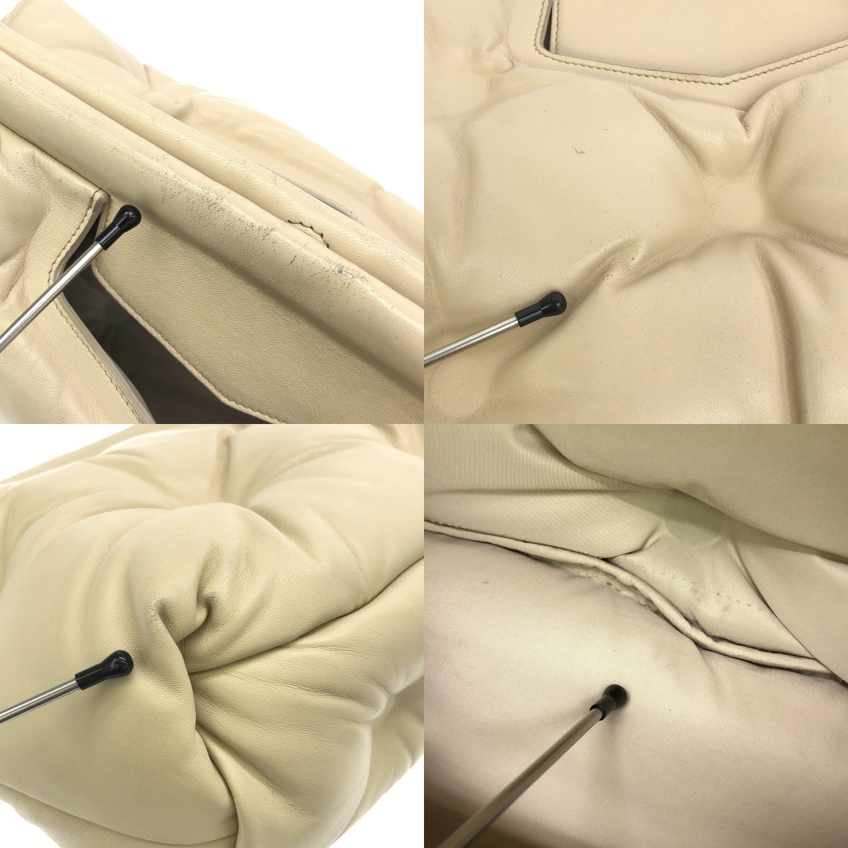 Maison Margiela / 메종 마르젤라 | 2022AW | Glam Slam / 그램 슬램 S56WG0177 2way 숄더 첨부 가죽 핸드백 / 파우치 착탈 가능 | UNI | 베이지 | 여성