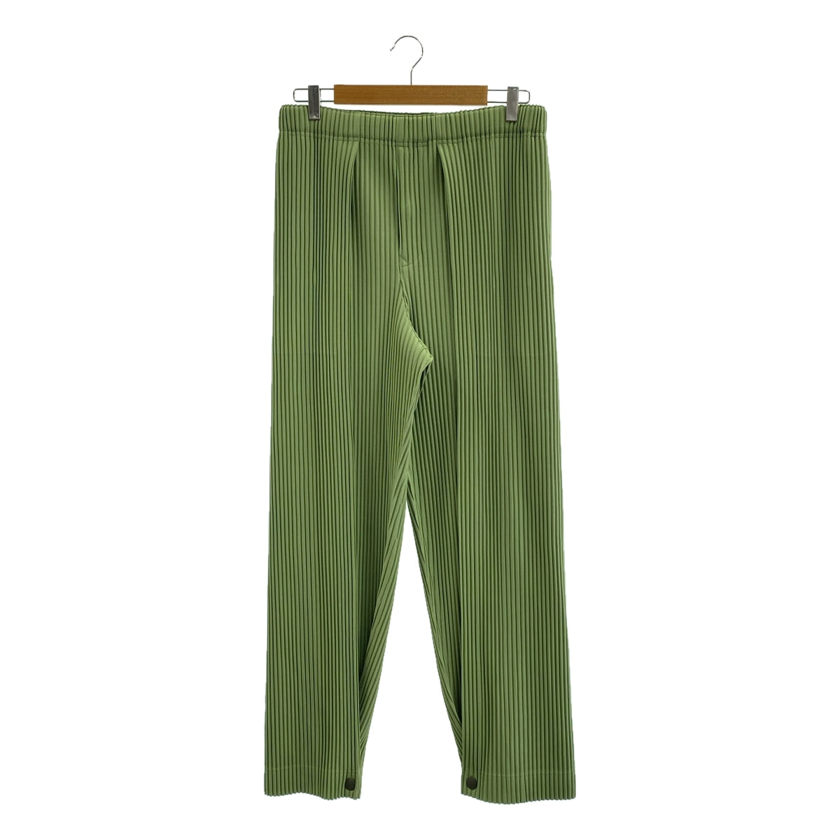 [近乎全新] HOMME PLISSE ISSEY MIYAKE | 2025SS | PLEATS BOTTOMS 1 褲腳按扣百褶褲 | 開心果綠 | 男款