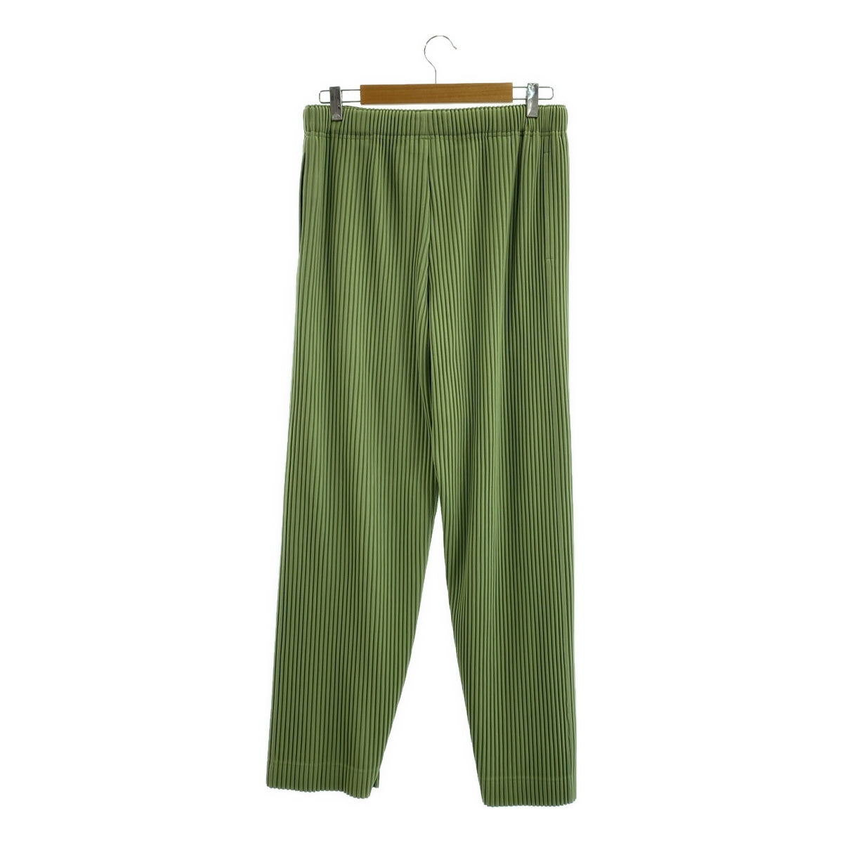 [近乎全新] HOMME PLISSE ISSEY MIYAKE | 2025SS | PLEATS BOTTOMS 1 褲腳按扣百褶褲 | 開心果綠 | 男款