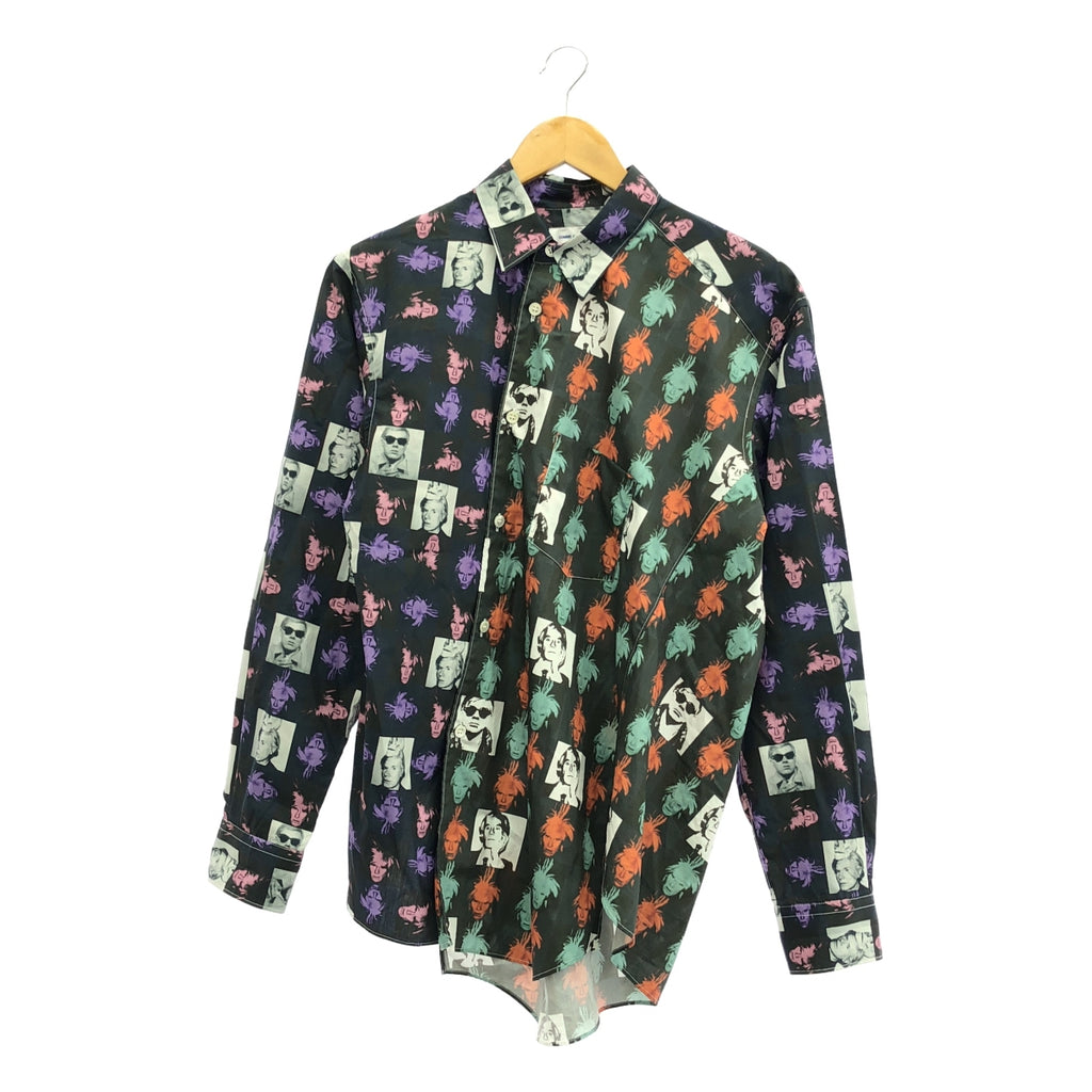 COMME des GARCONS SHIRT / コムデギャルソンシャツ | × Andy Warhol  / アンディ・ウォーホル 総柄 変形 捻れ レギュラーカラー シャツ | S | マルチカラー | メンズ
