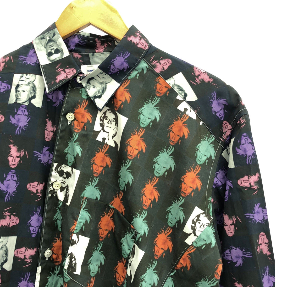 COMME des GARCONS SHIRT / コムデギャルソンシャツ | × Andy Warhol  / アンディ・ウォーホル 総柄 変形 捻れ レギュラーカラー シャツ | S | マルチカラー | メンズ