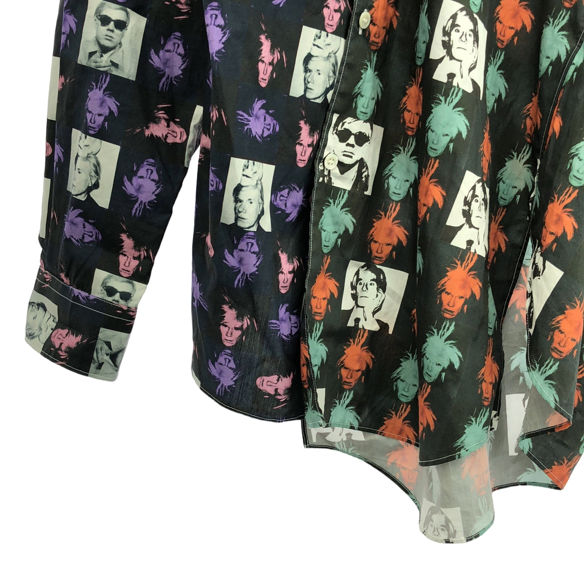 COMME des GARCONS SHIRT / コムデギャルソンシャツ | × Andy Warhol  / アンディ・ウォーホル 総柄 変形 捻れ レギュラーカラー シャツ | S | マルチカラー | メンズ