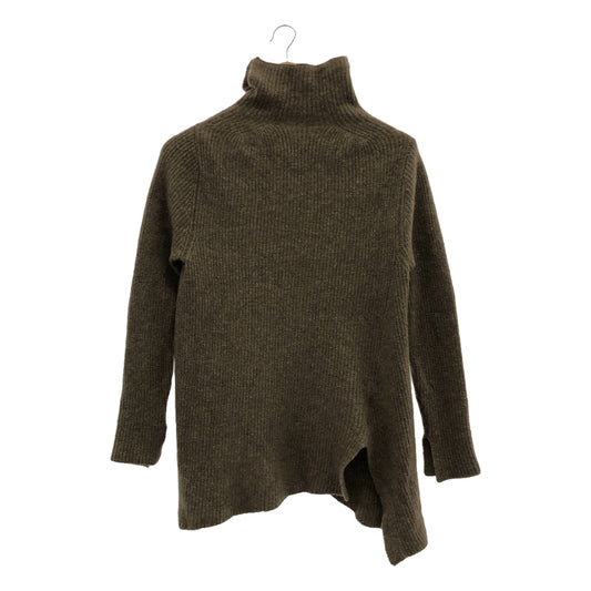 jonnlynx / John Links | Wool Asymmetrical Slit Turtleneck Knit | F | Brown | Women's