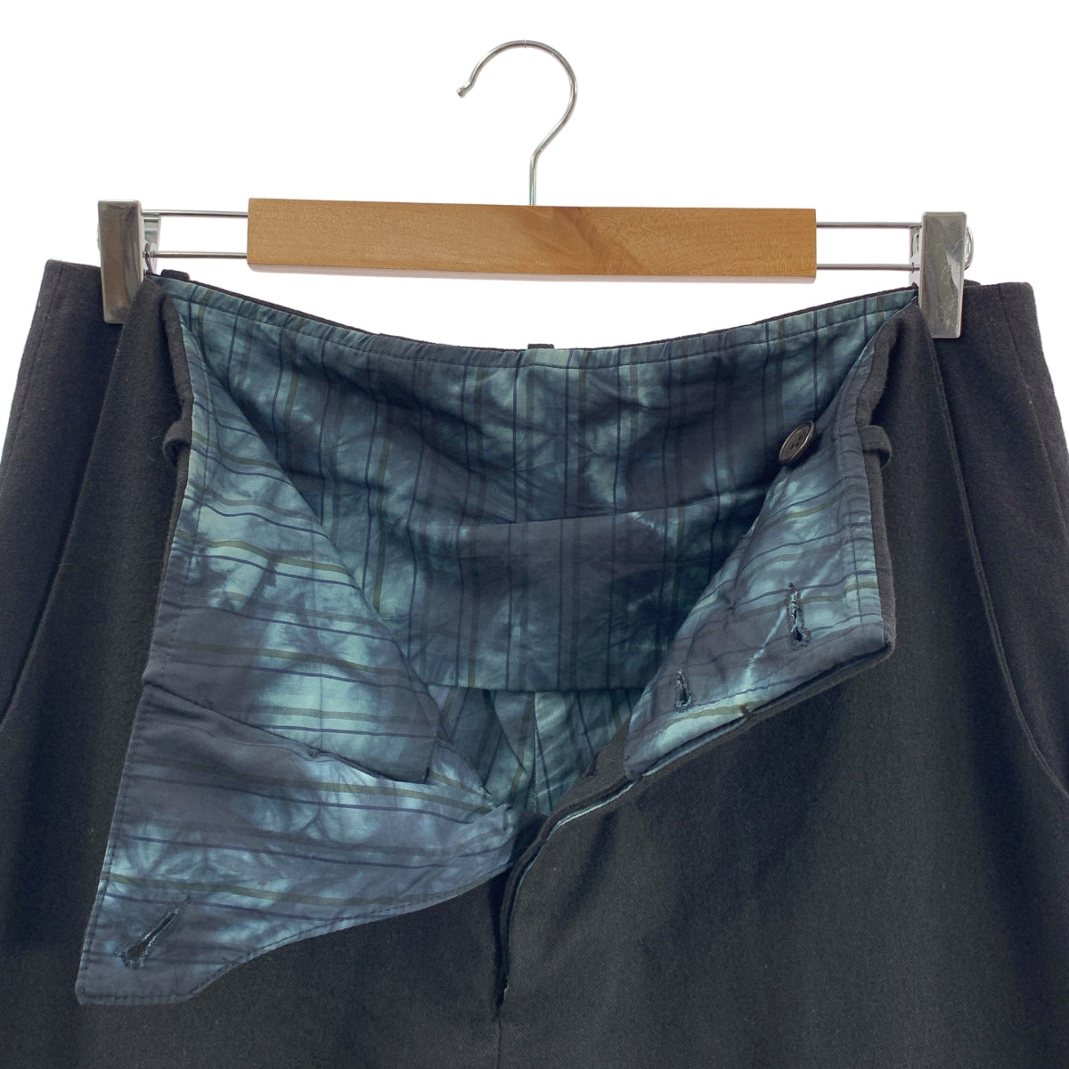 ATELIER SUPPAN / 아틀리에스판 | 울 핸드 다이 트라우저 팬츠 | 1 | 블랙 | 남성