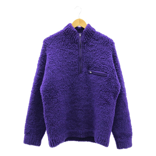 [Good Condition] AURALEE | 2024AW | MERINO WOOL BOA KNIT HALF ZIP P/O | Merino wool half zip pullover | 4 | purple | Men's