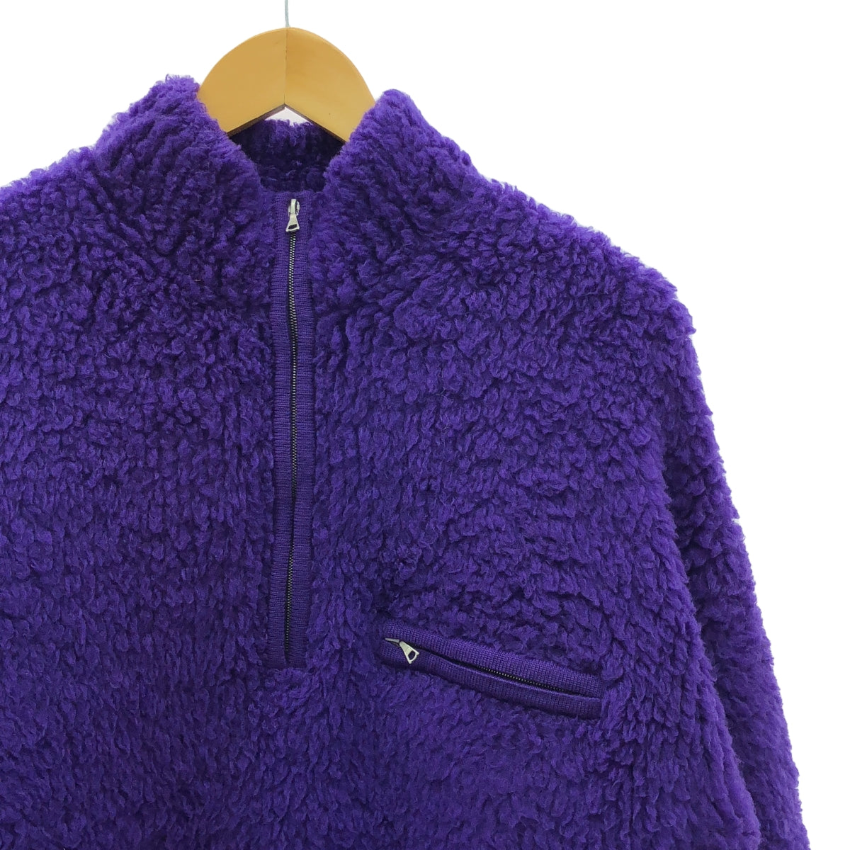 【미품】 AURALEE / 오라리 | 2024AW | MERINO WOOL BOA KNIT HALF ZIP P / O / 메리노 울 하프 Zip 풀오버 | 4 | purple | 남성