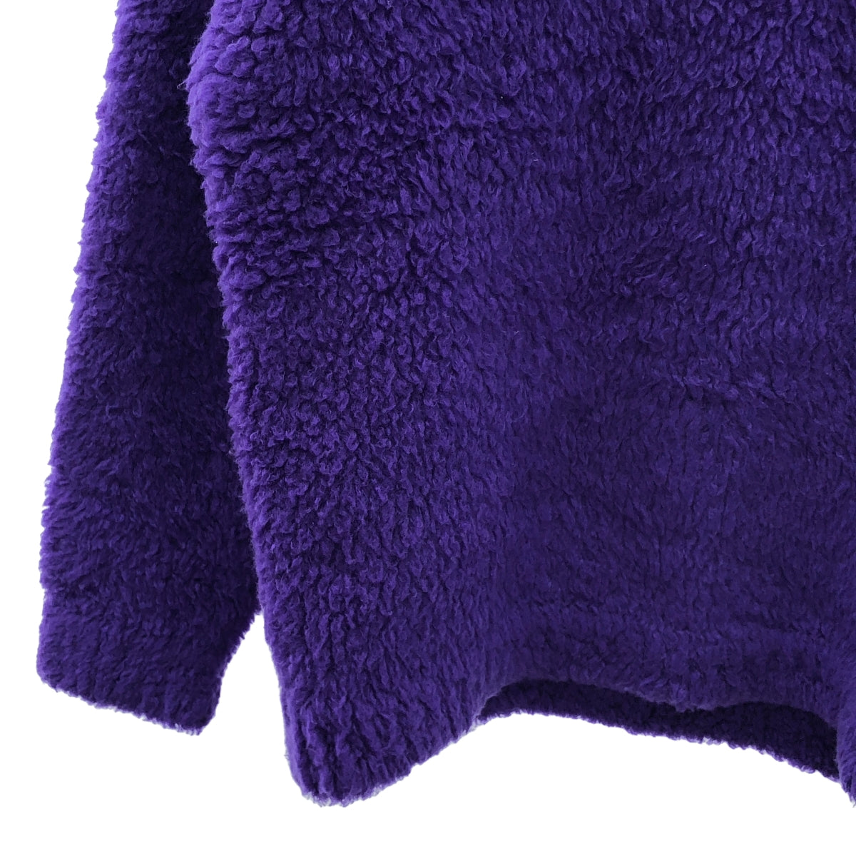 【미품】 AURALEE / 오라리 | 2024AW | MERINO WOOL BOA KNIT HALF ZIP P / O / 메리노 울 하프 Zip 풀오버 | 4 | purple | 남성