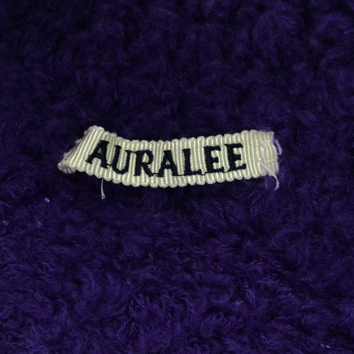 【미품】 AURALEE / 오라리 | 2024AW | MERINO WOOL BOA KNIT HALF ZIP P / O / 메리노 울 하프 Zip 풀오버 | 4 | purple | 남성