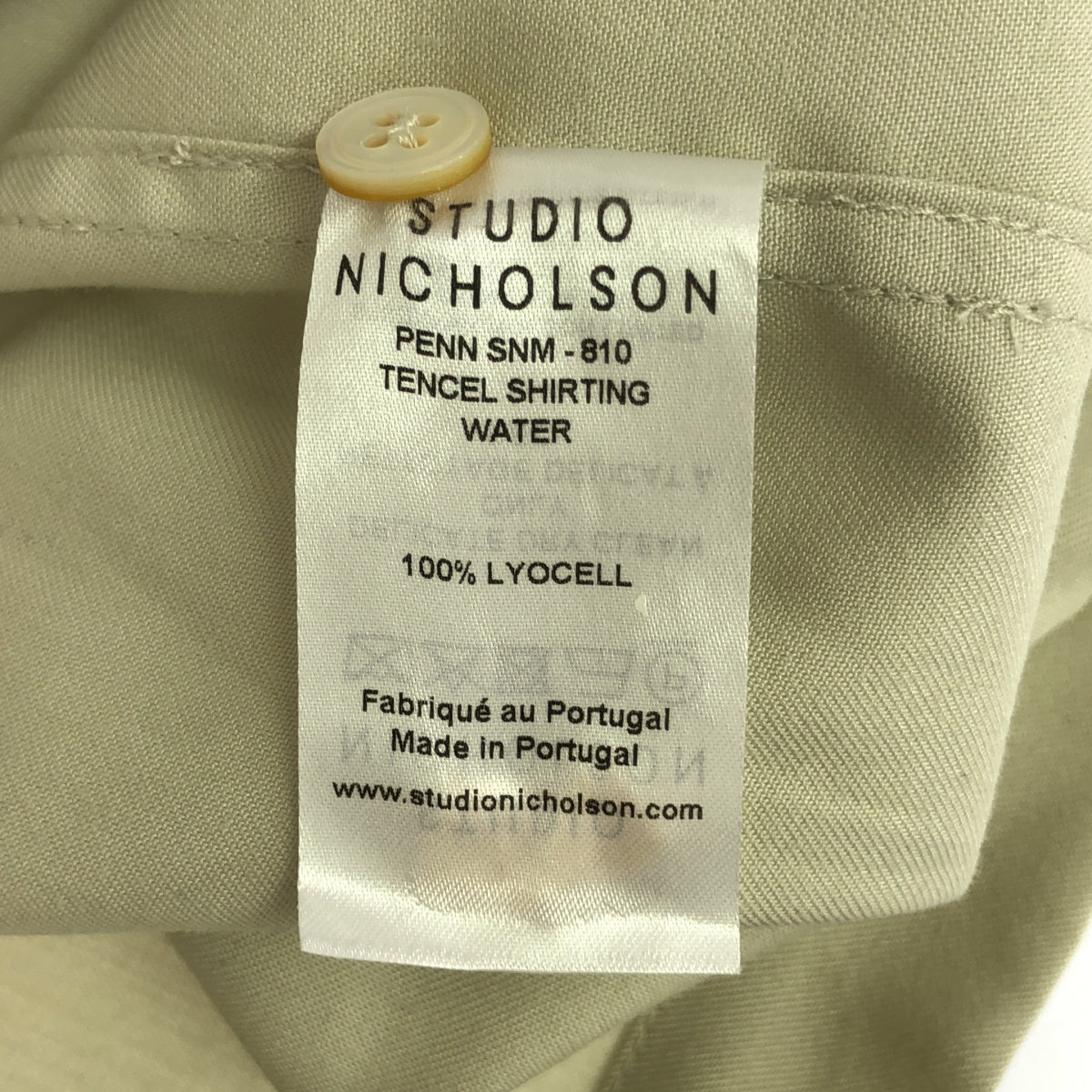 Studio Nicholson | PENN Lyocell Patch Pocket Open Collar Shirt | L | WATER / Light Gray | Men's