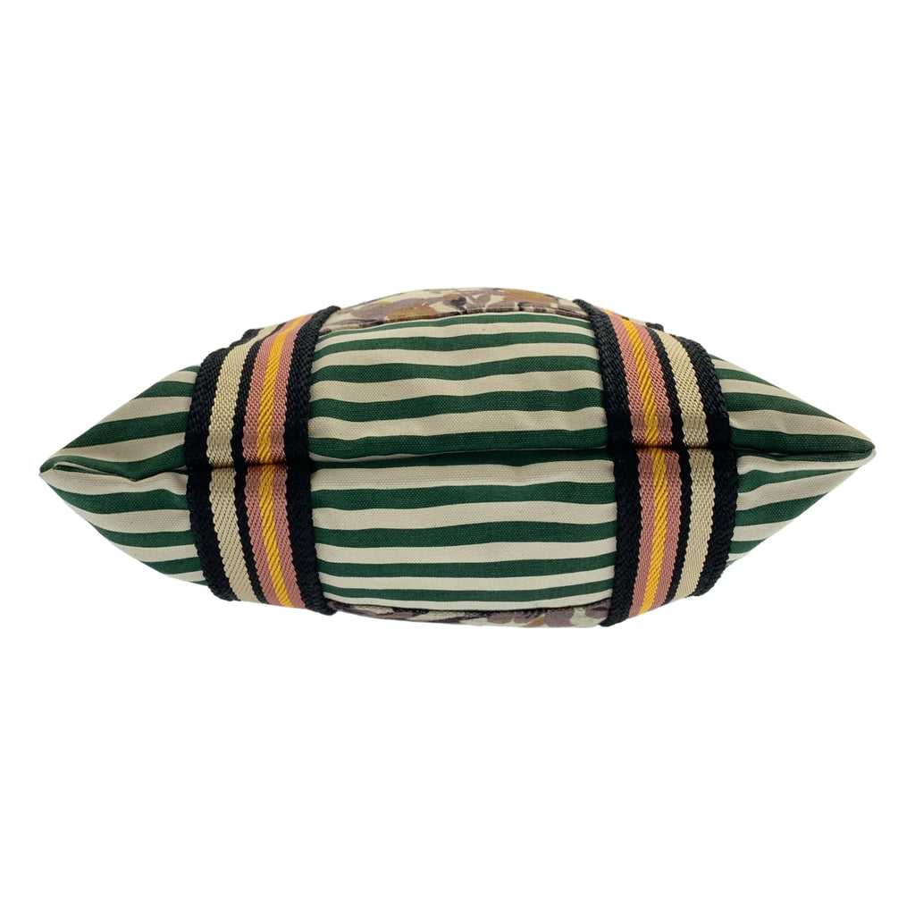 MARNI / マルニ | マーケット フラワー柄 ボーダー切替 トートバッグ |