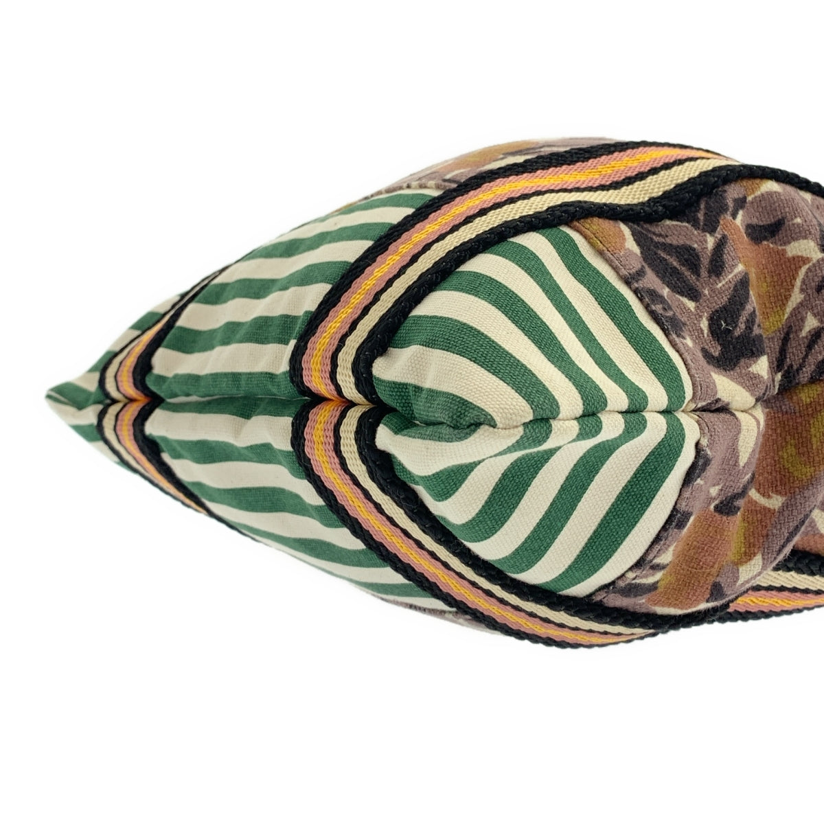 MARNI / マルニ | マーケット フラワー柄 ボーダー切替 トートバッグ |