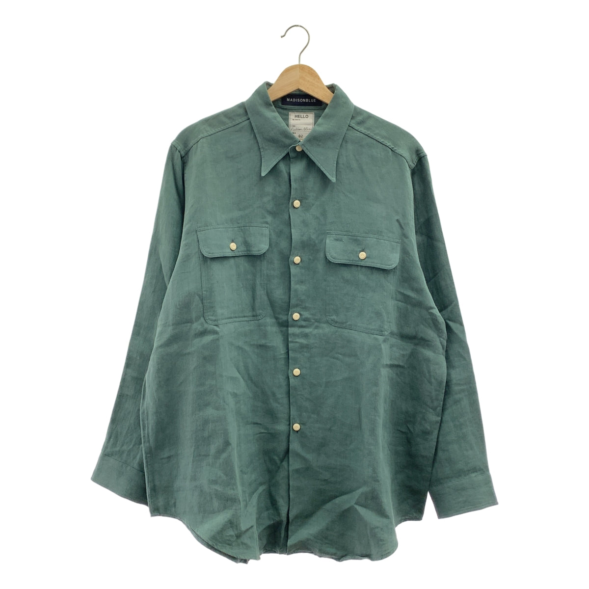 MADISON BLUE / 매디슨 블루 | HAMPTON LINEN SHIRT / 햄프턴 린넨 오버 셔츠 블라우스 | 02(M) |