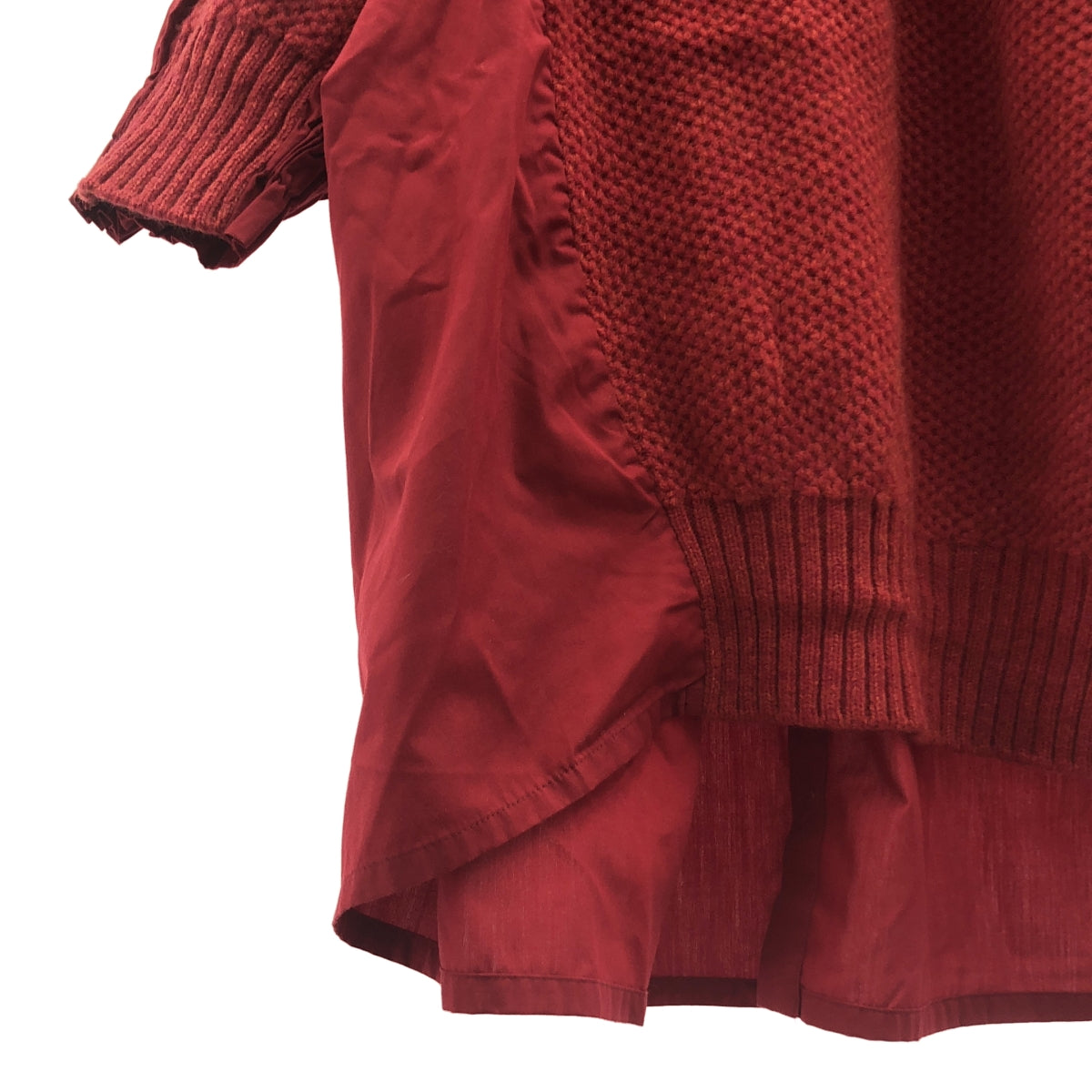 sacai / 사카이 | 다른 소재 전환 백 플리츠 도킹 니트 | 2 |