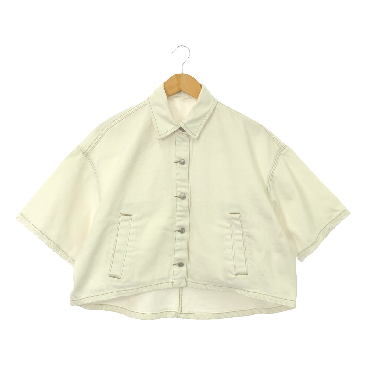 allureville / Alavail | Cotton twill cut-off short sleeve jacket | 2 | Women's