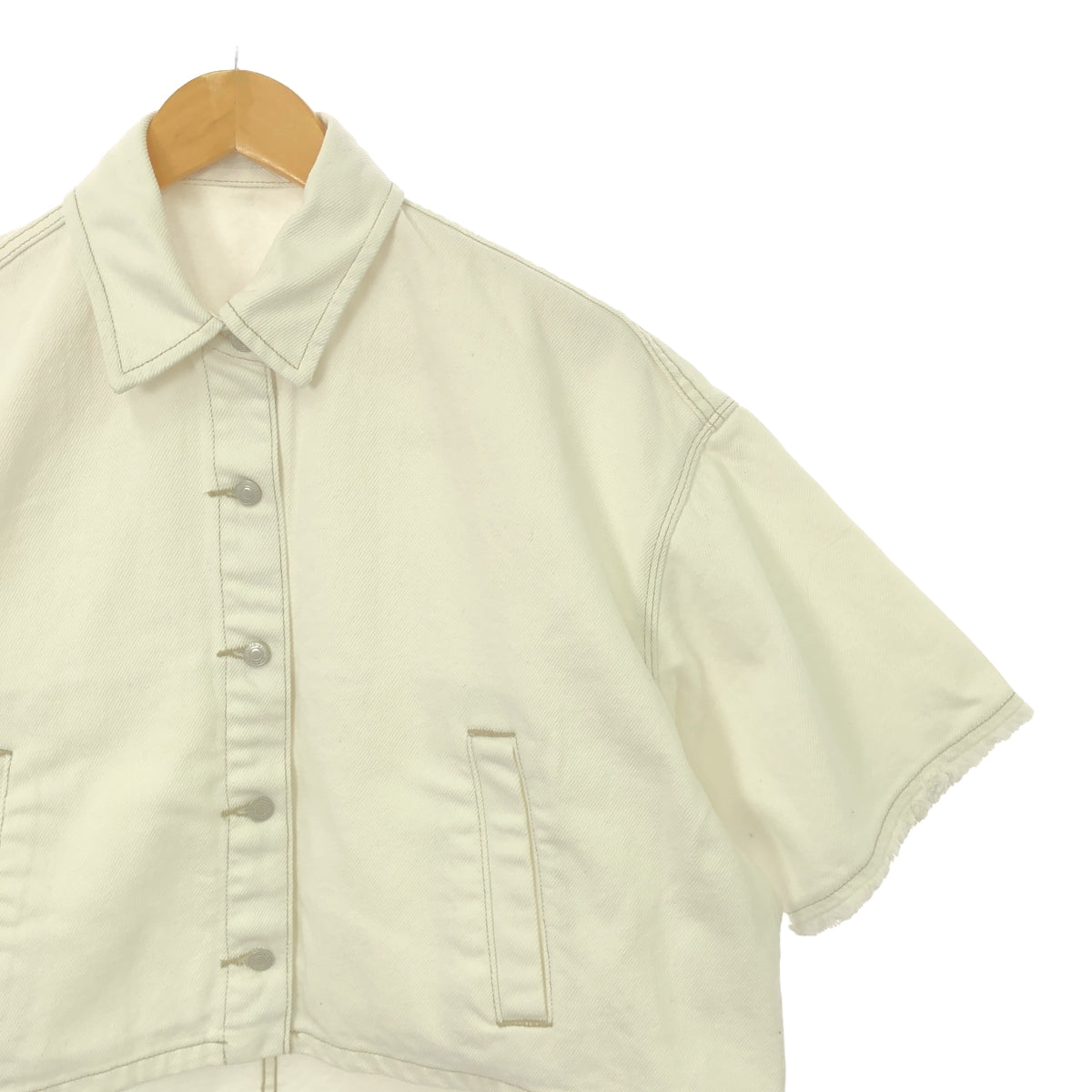 allureville / Alavail | Cotton twill cut-off short sleeve jacket | 2 | Women's