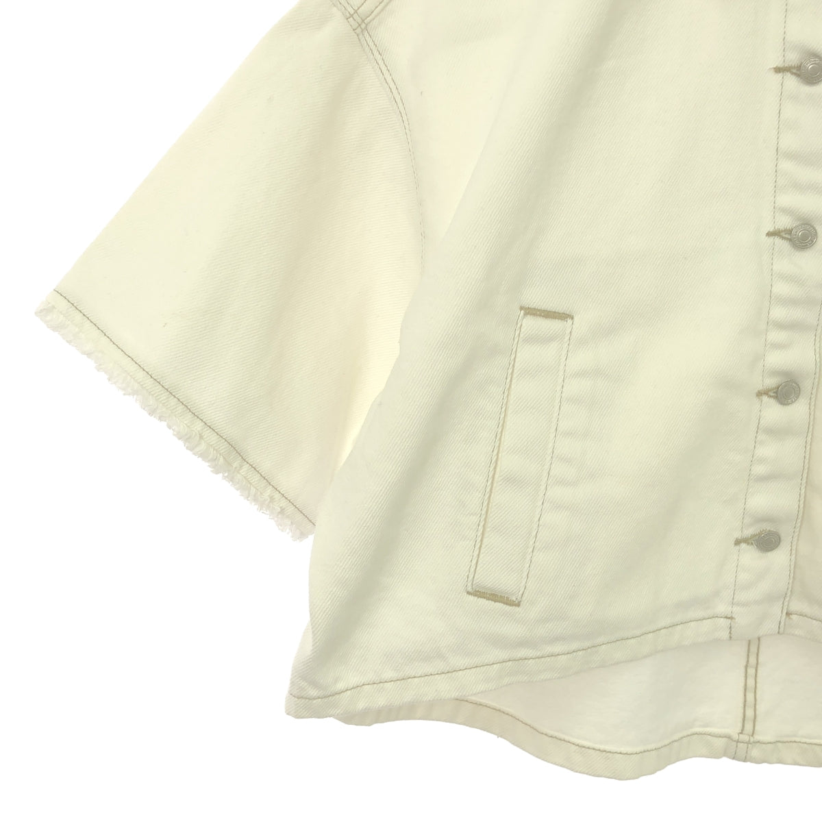 allureville / Alavail | Cotton twill cut-off short sleeve jacket | 2 | Women's