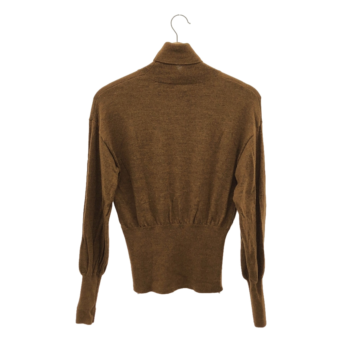 [Good Condition] EARIH | Side Zip Slit Turtleneck Knit Pullover | F | Brown | Women's