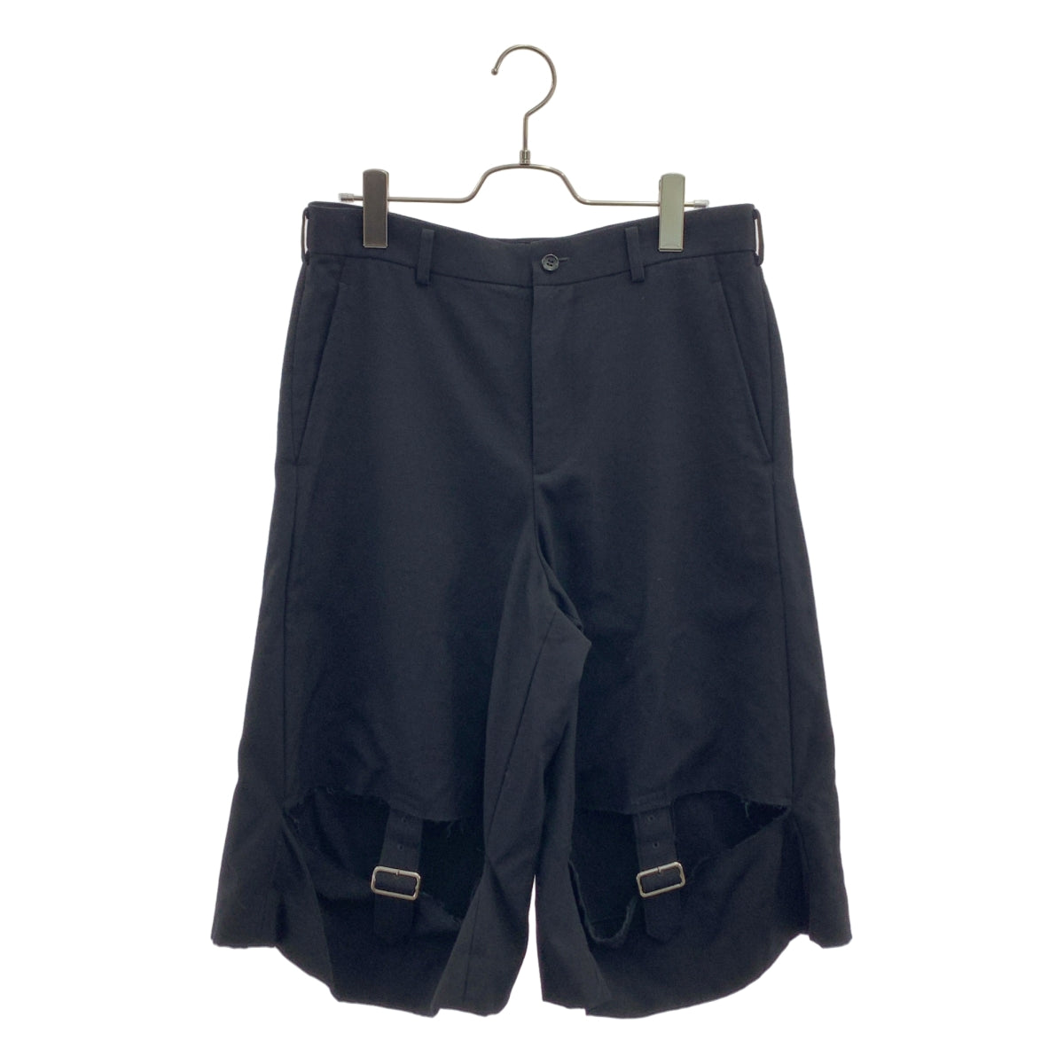 BLACK COMME des GARCONS / ブラックコムデギャルソン | 2023AW | カットアウト アジャスター ワイド ショートパンツ ショーツ | S | メンズ