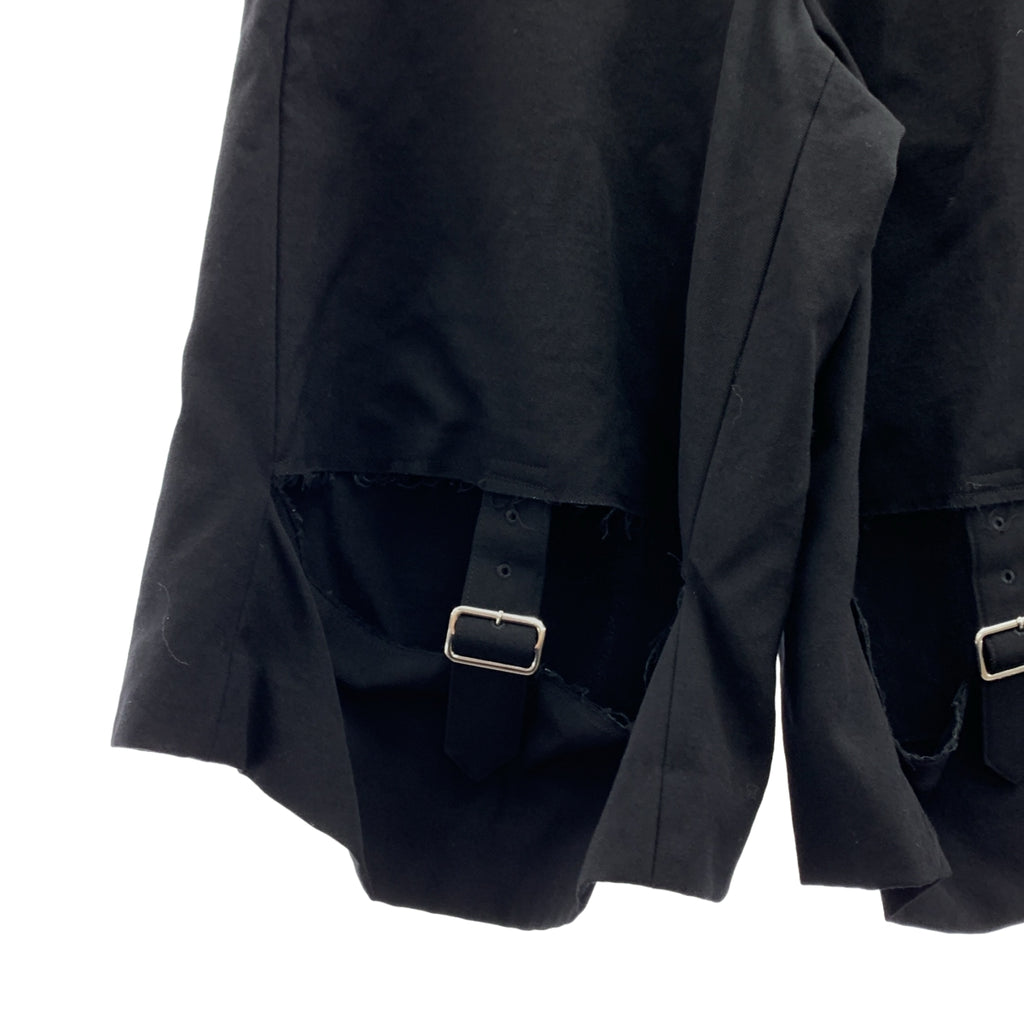 BLACK COMME des GARCONS / ブラックコムデギャルソン | 2023AW | カットアウト アジャスター ワイド ショートパンツ ショーツ | S | メンズ