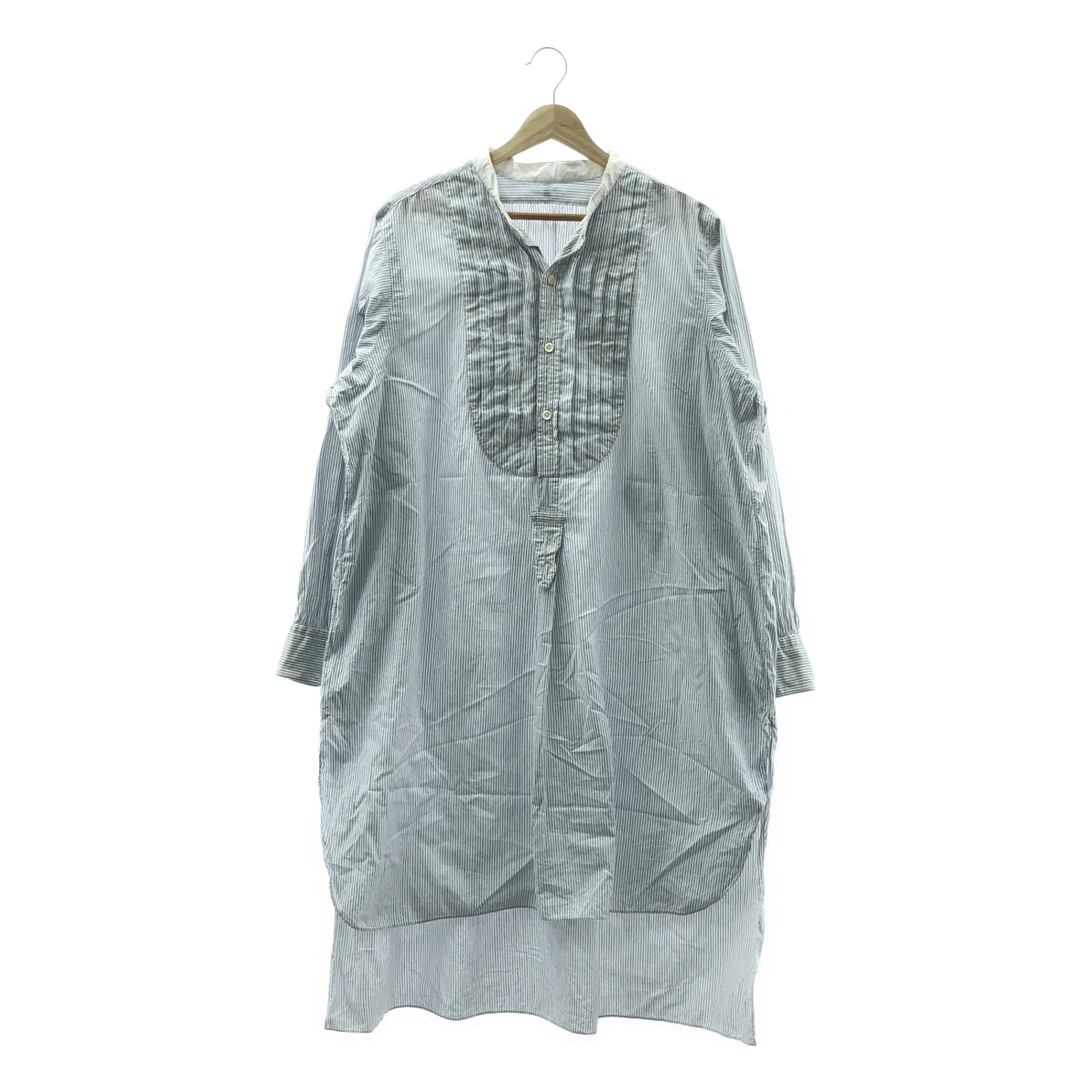VINTAGE / ヴィンテージ古着 | Bd Foissonniere 10 PARIS / ストライプ ピンタック ロング オーバーシャツ |