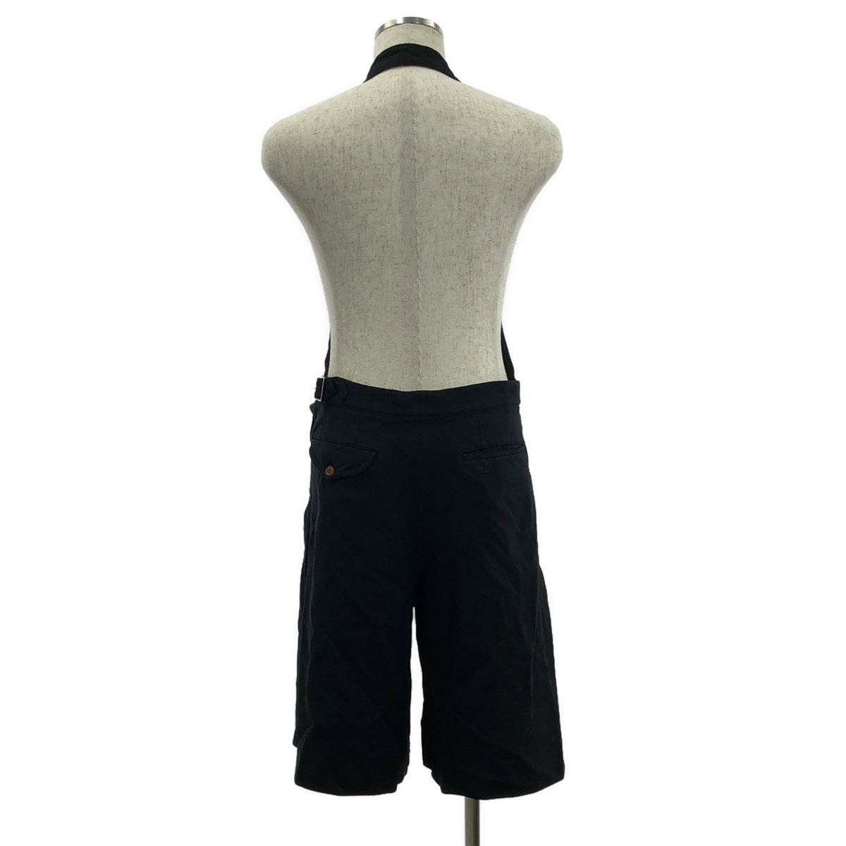 【美品】  COMME des GARCONS HOMME PLUS / コムデギャルソンオムプリュス | 2023SS | ホルターネック ポリエステル オーバーオール | S | ブラック | メンズ