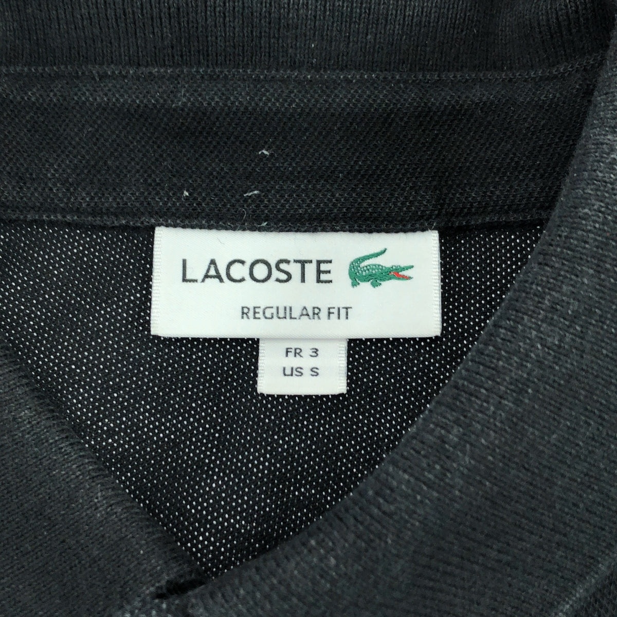LACOSTE | 常規版型隱形前襟長袖 Polo 衫 | S 碼 | 黑色 | 男款