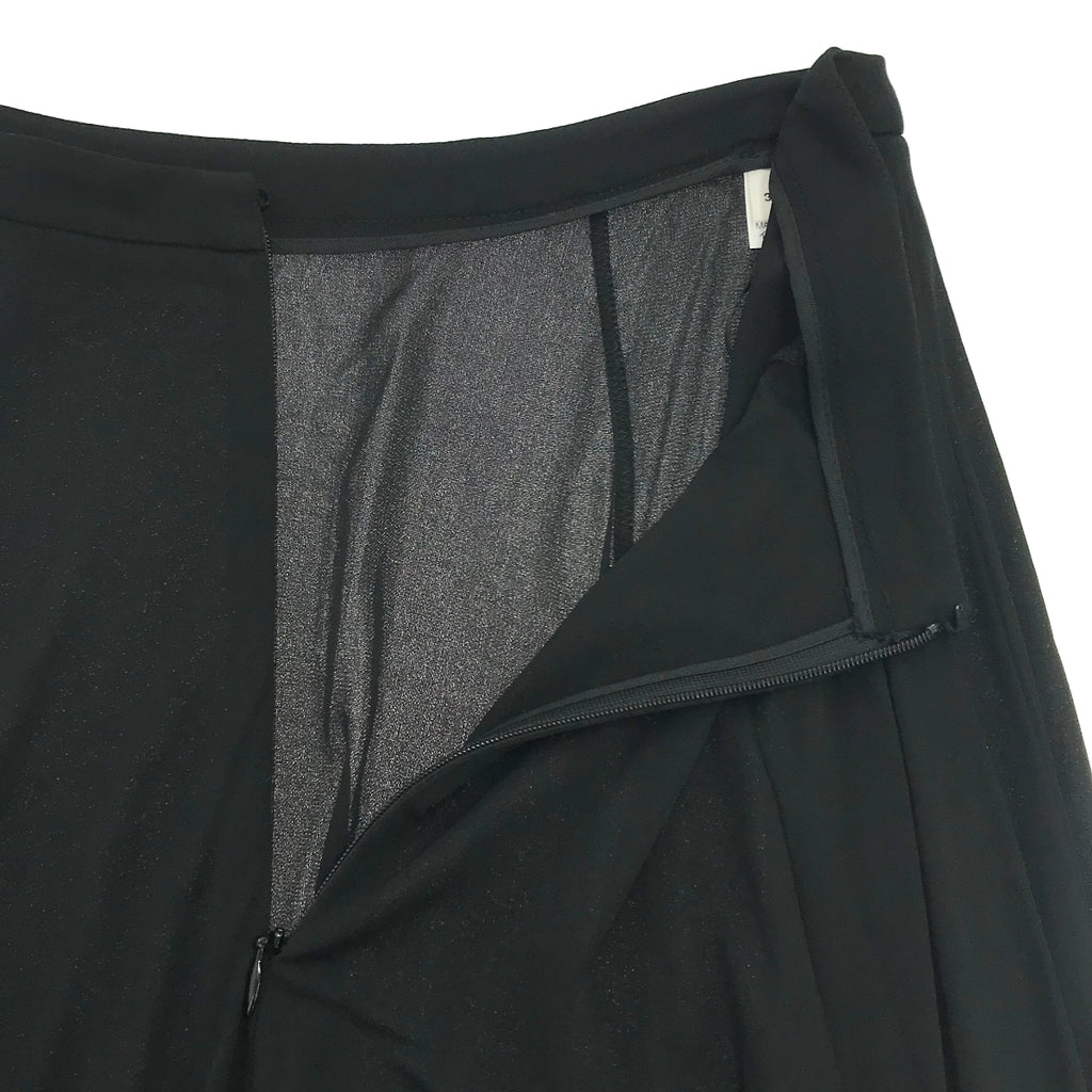 【미품】 JIL SANDER / 질 썬더 | 레이온 와이드 실루엣 백 Zip 시어 플리츠 스커트 | 32 | 블랙 | 여성