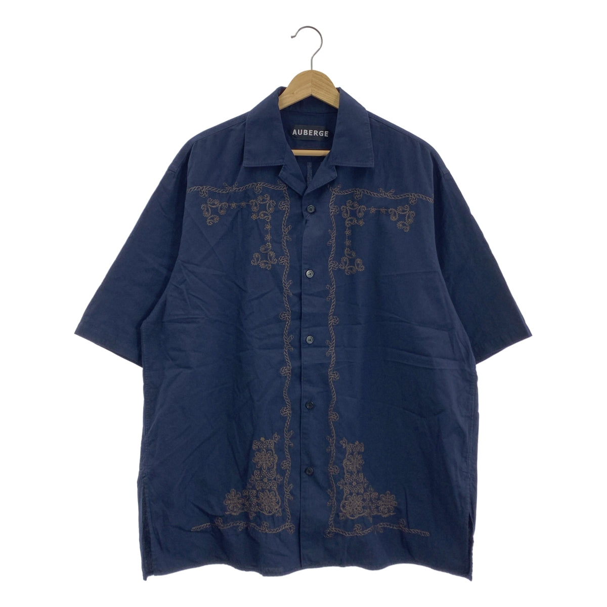 AUBERGE / オーベルジュ | ROPE DEMI 刺しゅう オープンカラーシャツ | 42 | メンズ