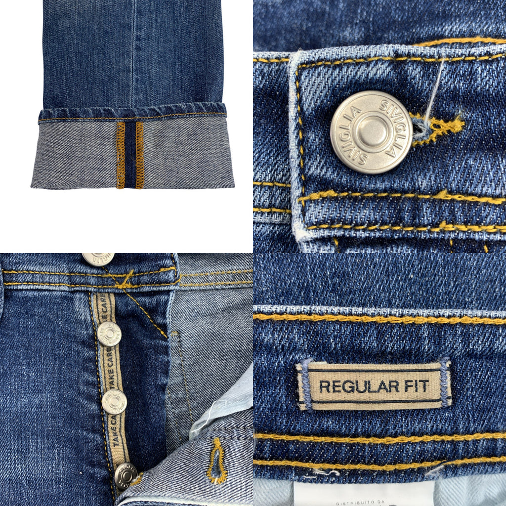 SIVIGLIA | 常規版型牛仔褲，飾有皮革品牌標識貼片 | 尺寸 28 | 男士