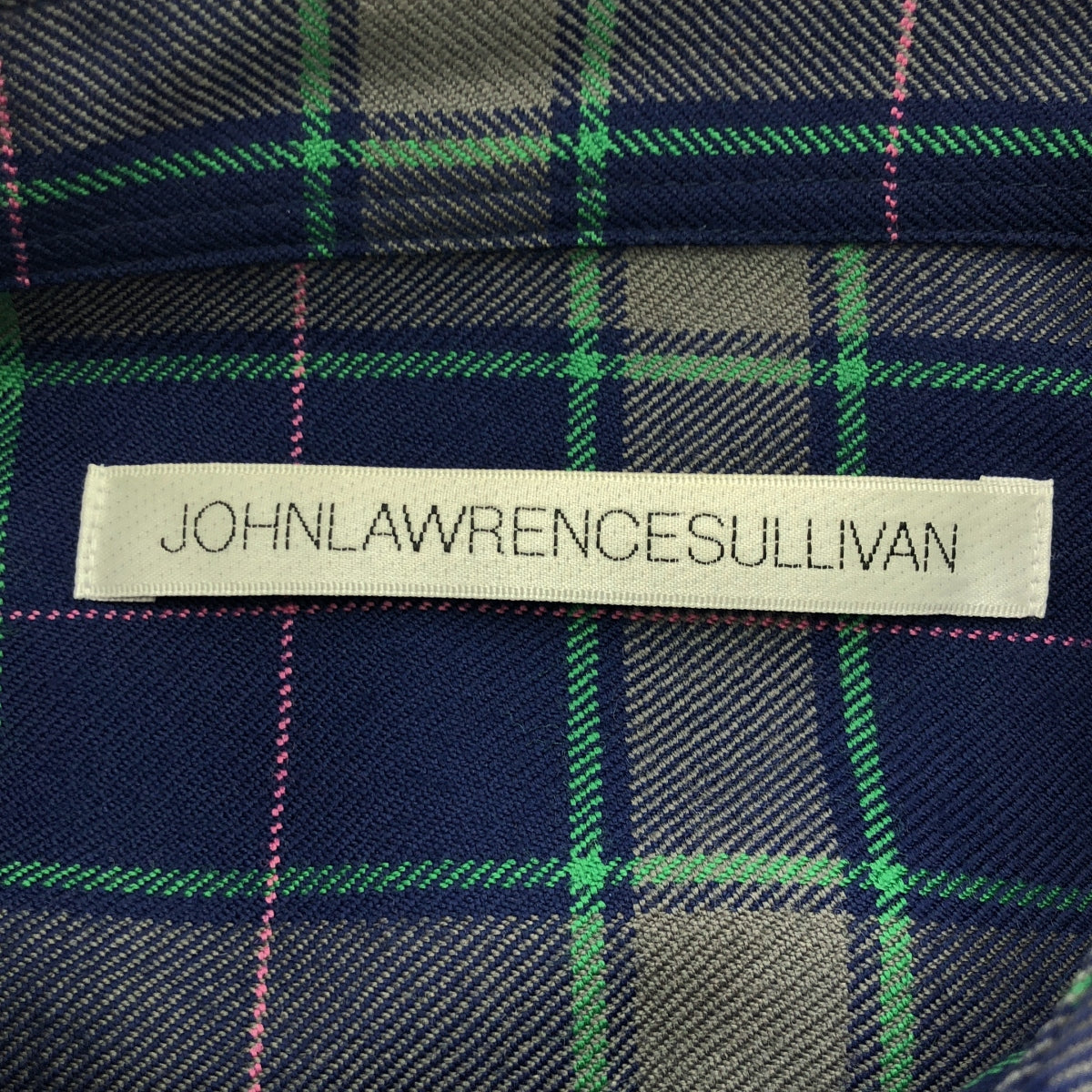 JOHN LAWRENCE SULLIVAN / 존 로렌스 설리반 | 멀티 포켓 체크 울 긴 소매 셔츠 | 36 | 네이비 / 멀티 컬러 | 남성
