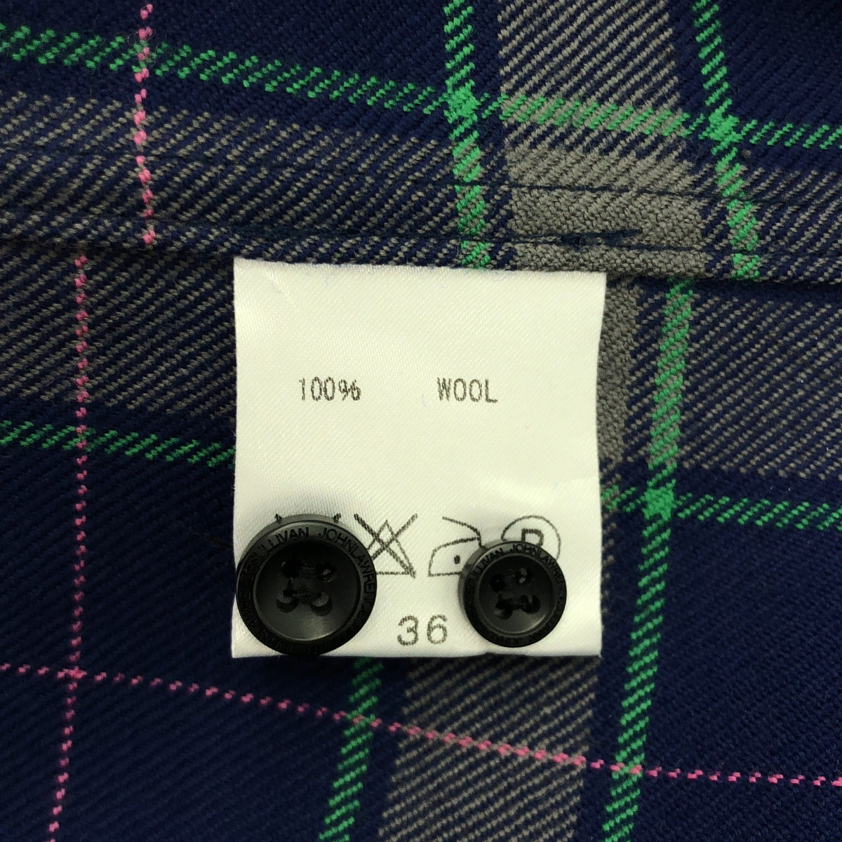 JOHN LAWRENCE SULLIVAN / 존 로렌스 설리반 | 멀티 포켓 체크 울 긴 소매 셔츠 | 36 | 네이비 / 멀티 컬러 | 남성