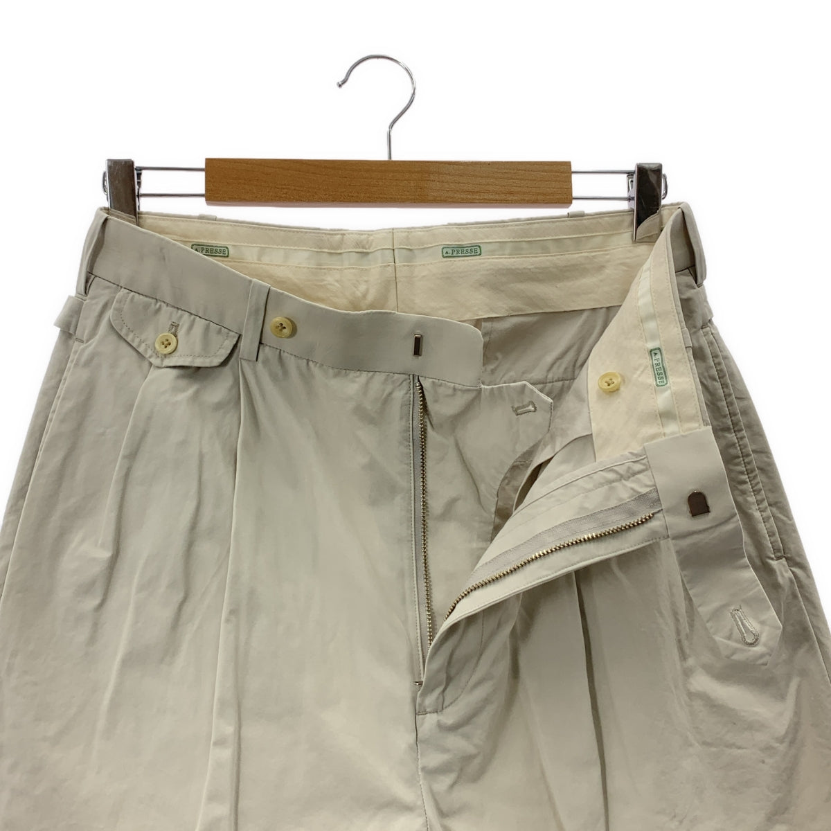A.PRESSE / 아프레세 | 2023SS | High Density Weather Cloth Trousers / 2 택 와이드 슬랙스 팬츠 | 2 | 맨즈