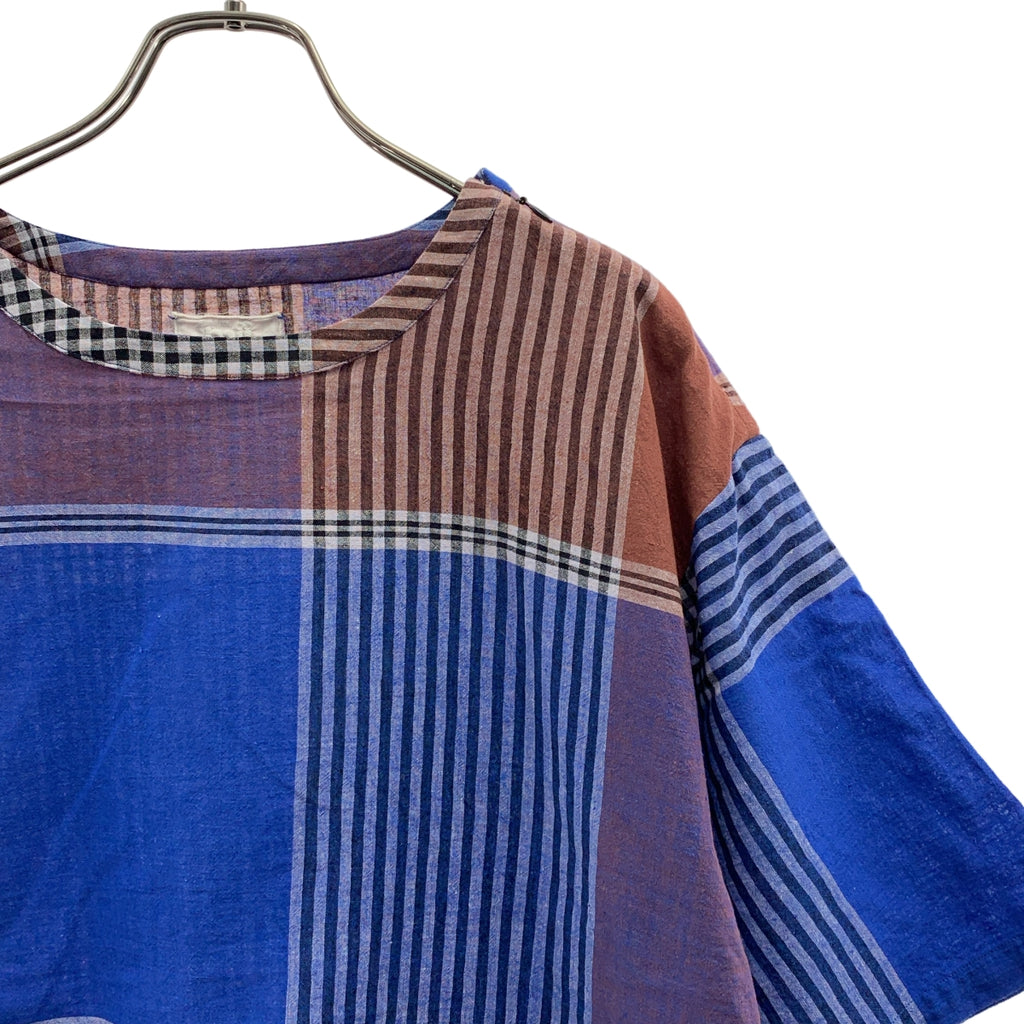 mii / ミー | コットン チェック ショルダージップ カットソー ブラウス | S | レディース