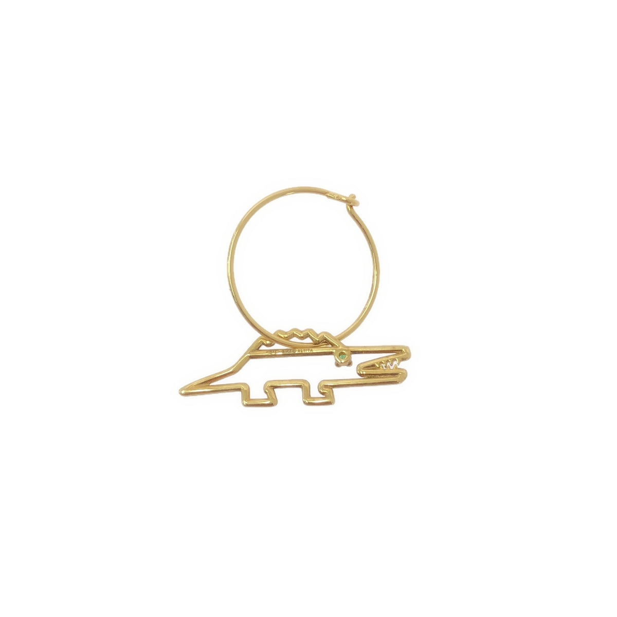 【미품】 ALIITA / 아리타 | 9KYG COCODRILO 악어 에메랄드 피어싱 | 골드 | 여성