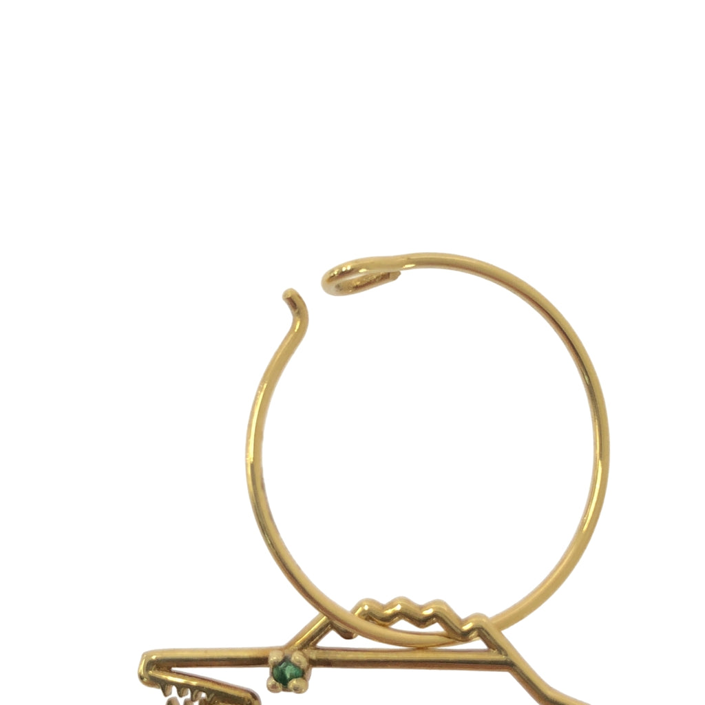 【미품】 ALIITA / 아리타 | 9KYG COCODRILO 악어 에메랄드 피어싱 | 골드 | 여성