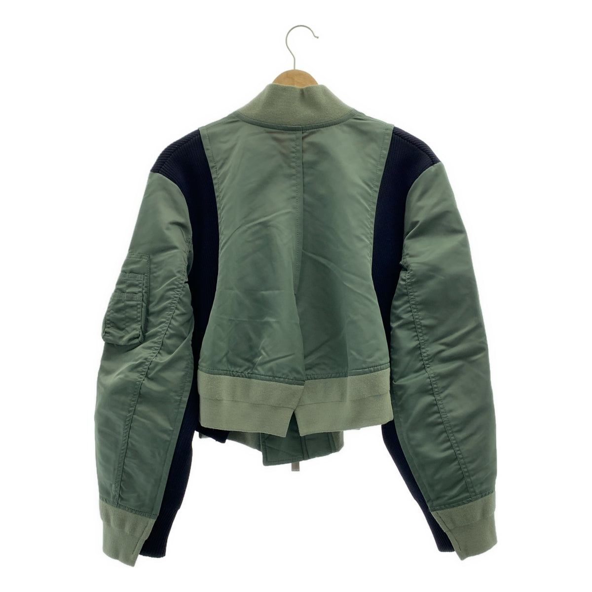 sacai / サカイ | 2024SS | ナイロンツイル ニット ドッキング ブルゾン MA-1 ボンバージャケット | 2 | レディース