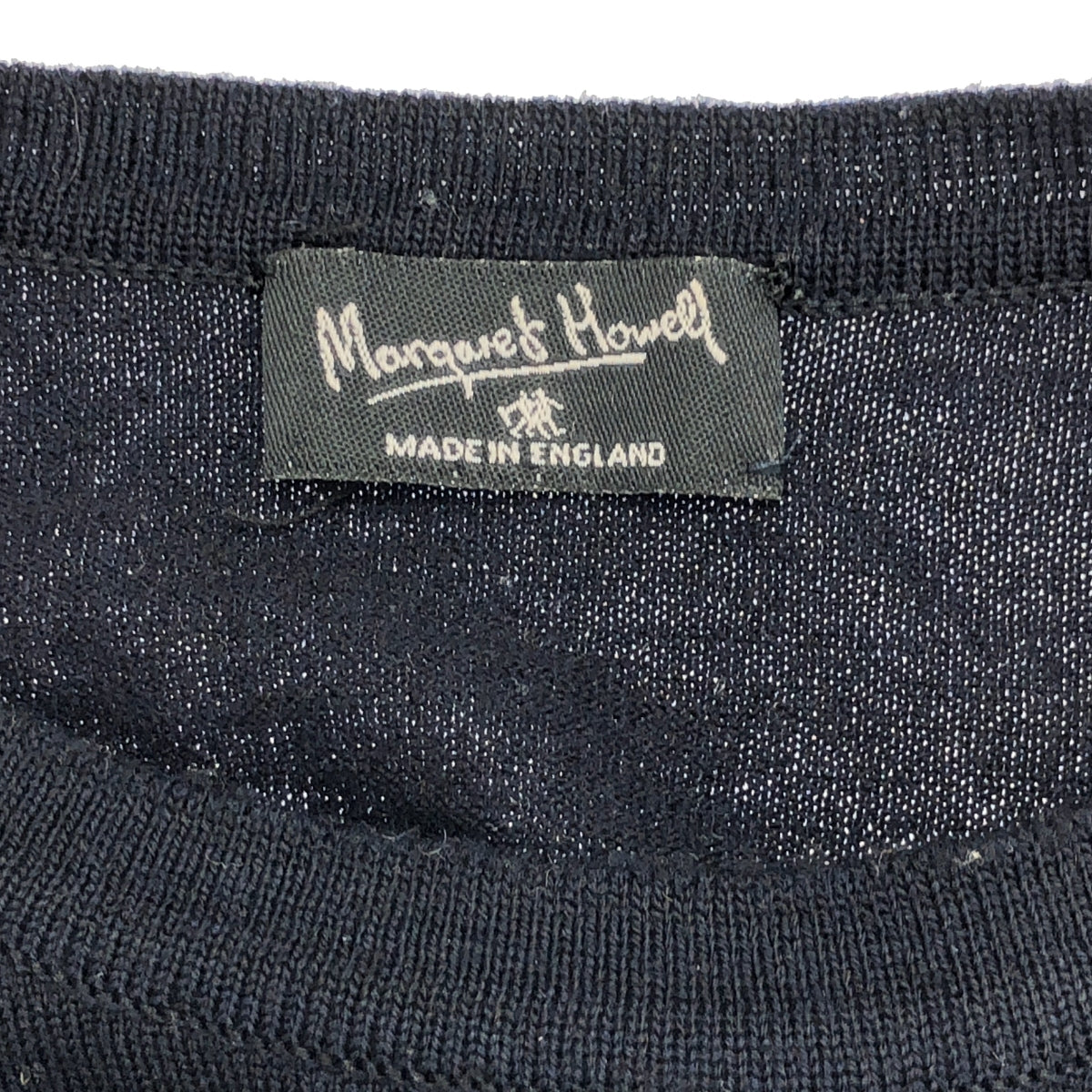 MARGARET HOWELL / マーガレットハウエル | 英国製 ウール 肩ボタン ハイゲージ クルーネックニット |