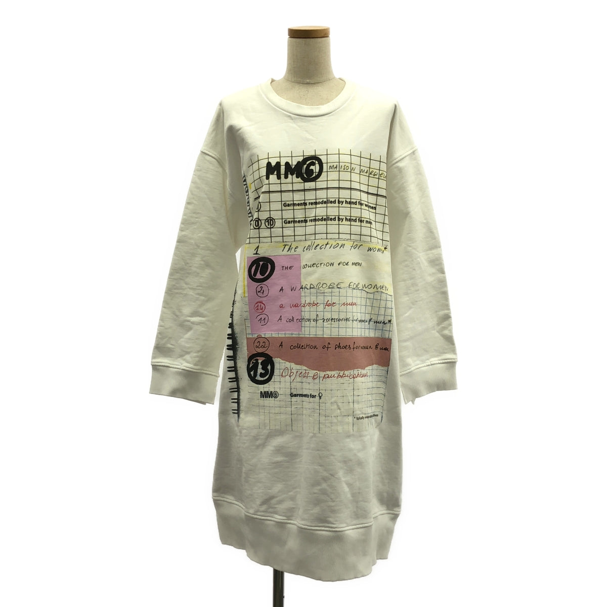 MM6 Maison Margiela / 엠엠 식스 메종 마르젤라 | 2022SS | 슬릿 슬리브 오버 스웨트 원피스 | S | 화이트 | 여성