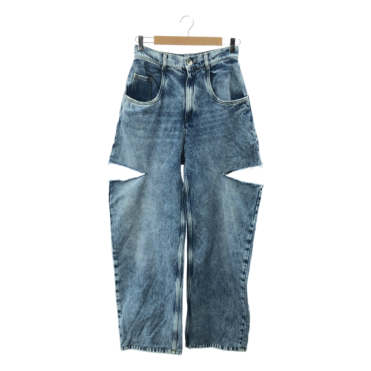 Maison Margiela / メゾンマルジェラ | スラッシュディティール カットオフ デニムパンツ | 40 | インディゴ | レディース