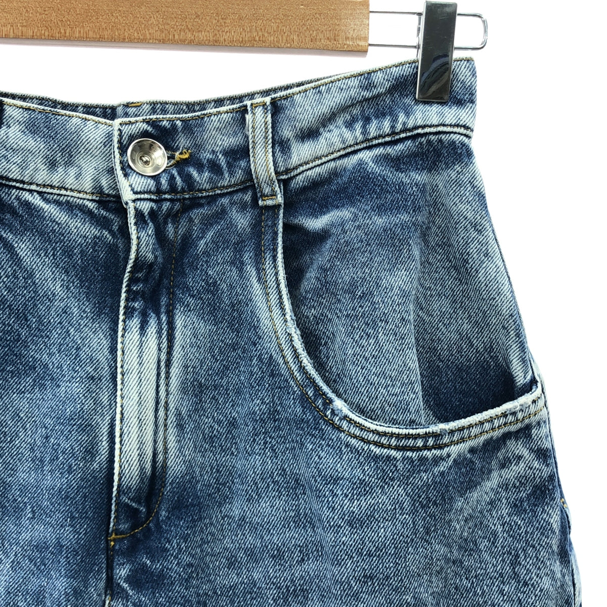 Maison Margiela / メゾンマルジェラ | スラッシュディティール カットオフ デニムパンツ | 40 | インディゴ | レディース