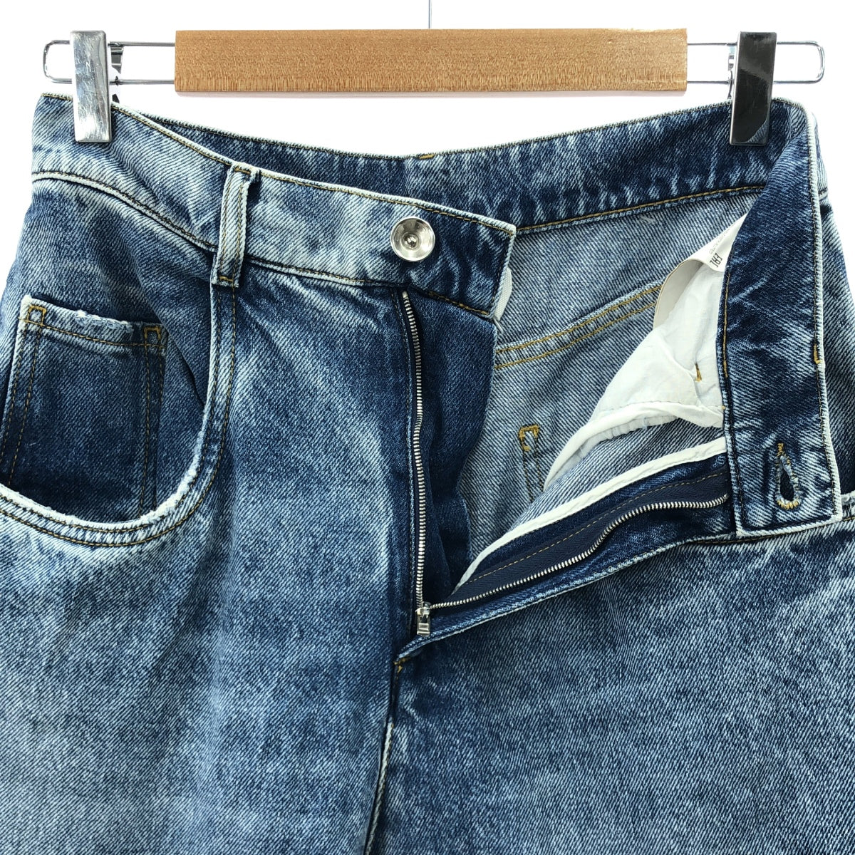 Maison Margiela / メゾンマルジェラ | スラッシュディティール カットオフ デニムパンツ | 40 | インディゴ | レディース