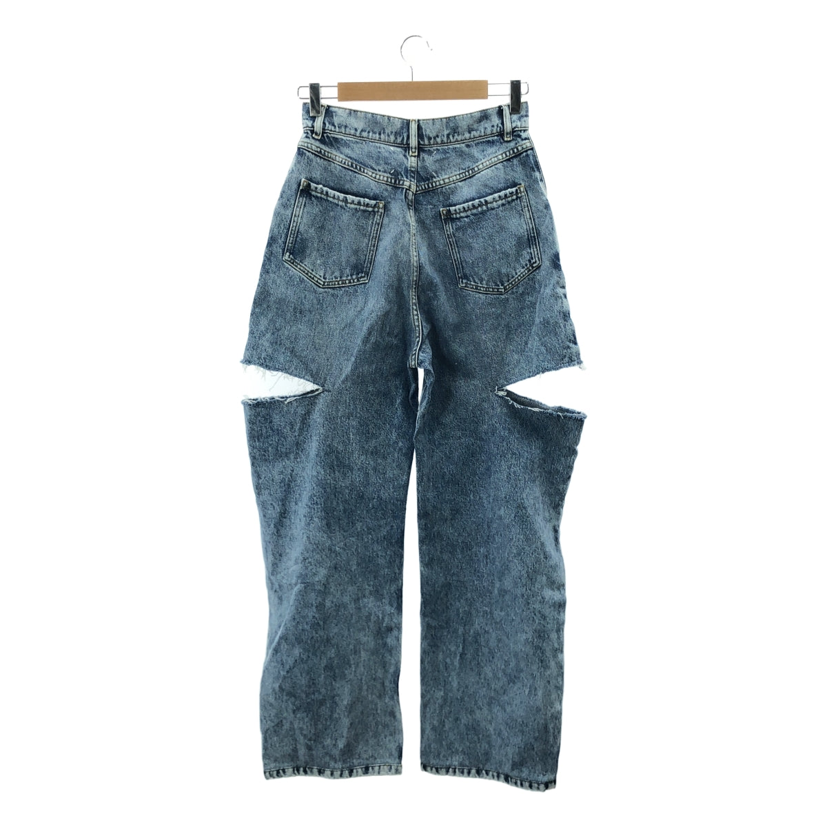 Maison Margiela / メゾンマルジェラ | スラッシュディティール カットオフ デニムパンツ | 40 | インディゴ | レディース