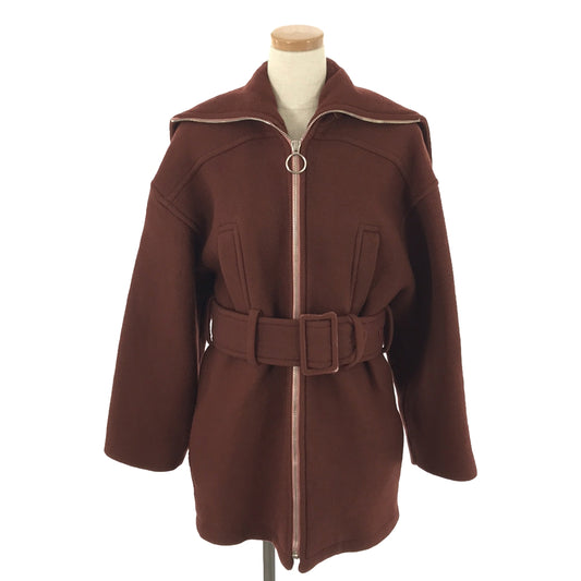 CARVEN | Wool sailor collar belted jacket | 34 | Burgundy | Women's