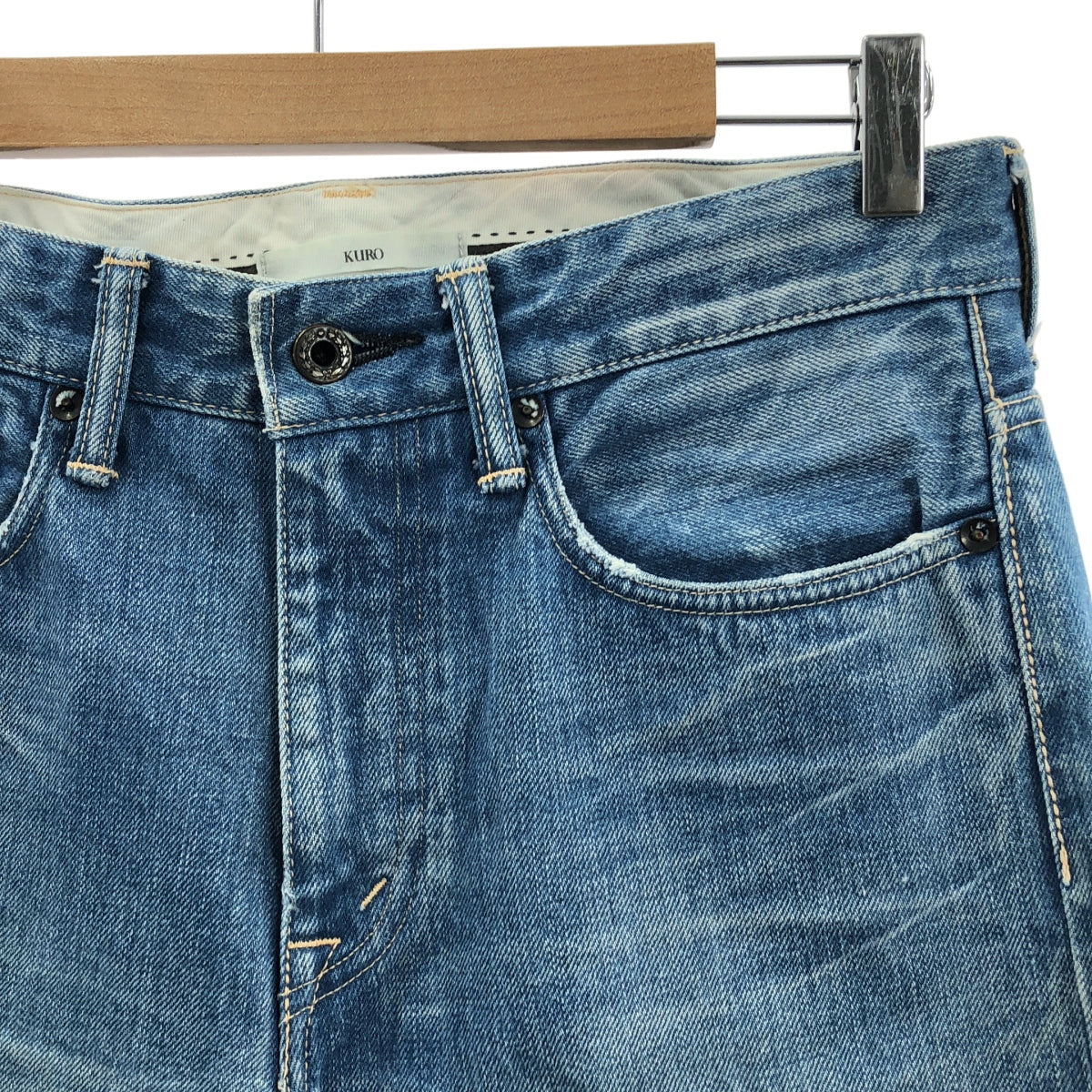KURO / クロ | AULICK / ダメージ加工 セルビッチ デニムパンツ | 31 | インディゴ | メンズ