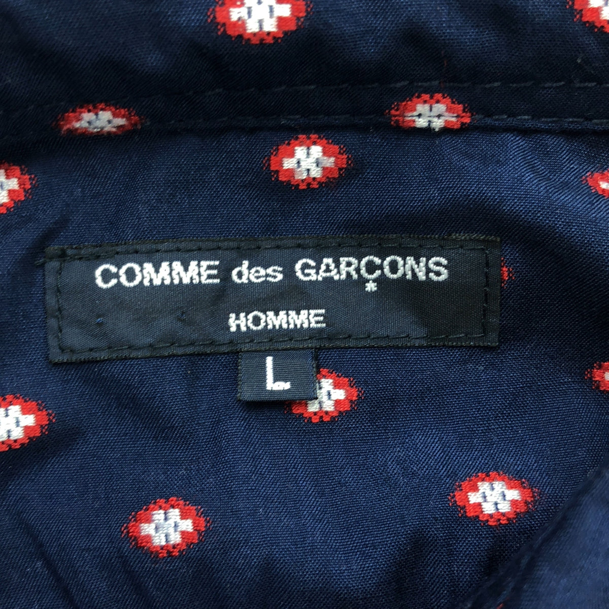 COMME des GARCONS HOMME | 2004SS | Embroidered Gathered Sleeve Shirt | L | Men's