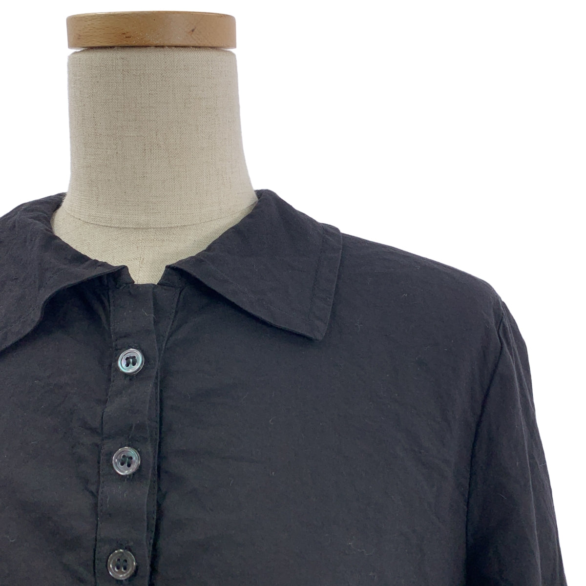 【미품】 Paul Harnden / 폴 하덴 | tweed dress / 다른 소재 전환 트위드 셔츠 원피스 / 총 안감 | L | black / gray | 여성