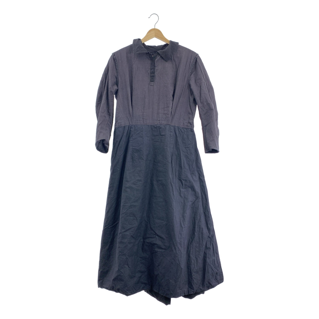 Paul Harnden / ポールハーデン | tweed dress / 異素材 切替 ツイード シャツ ワンピース / 総裏地 | L |